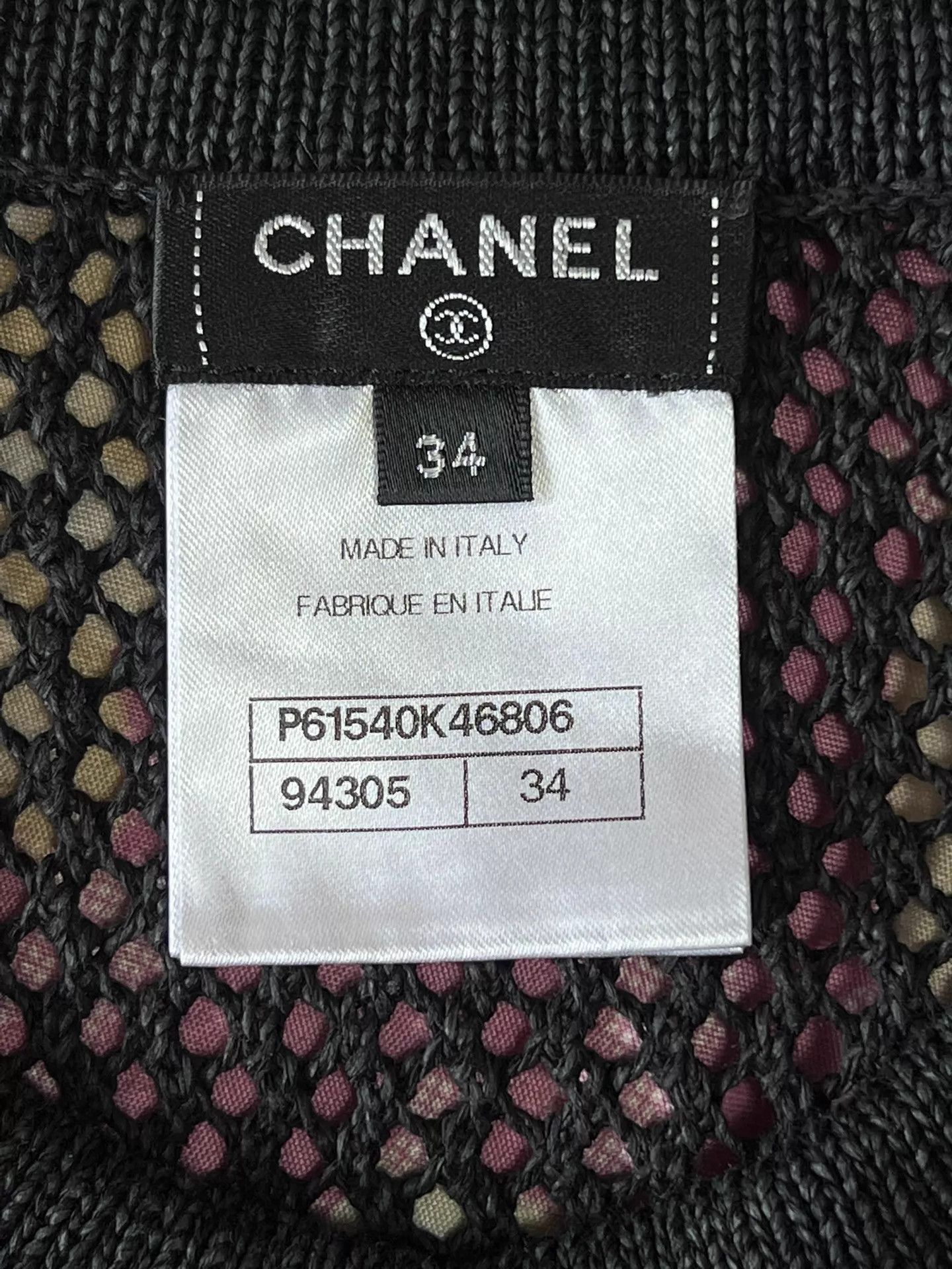 Chanel Chanel black openwork knit short cardigan 34 CC Size XS / US 0-2 / IT 36-38 - 6 Thumbnail