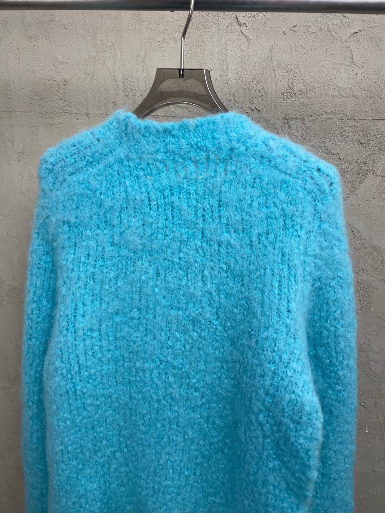 Maison Margiela Maison Margiela Tiffany blue round-neck wool horsehair swea Size US S / EU 44-46 / 1 - 5 Thumbnail