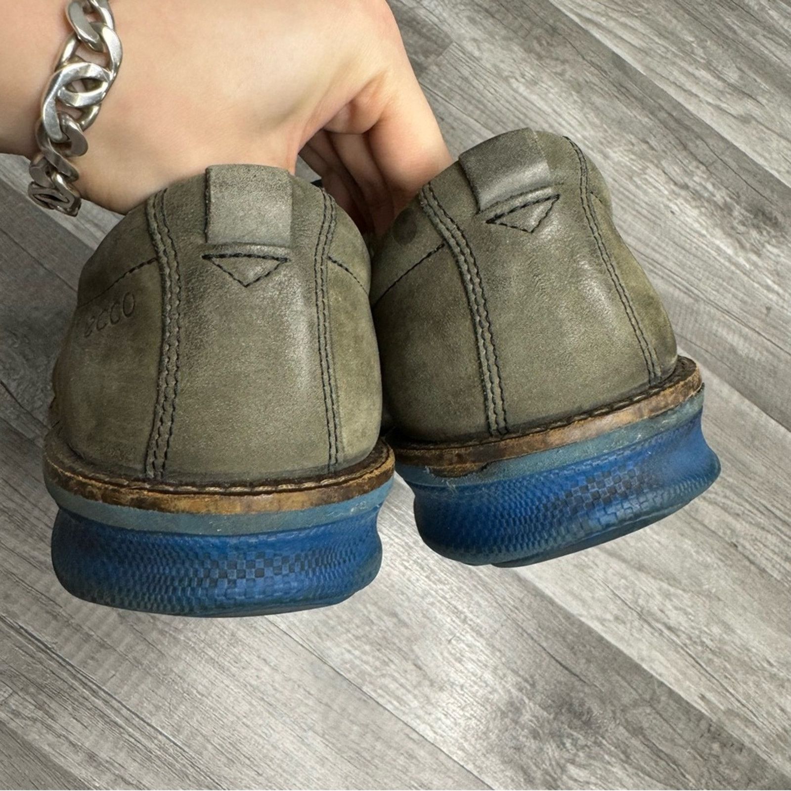 Ecco ECCO Hybrid Blue Sole Nubuck Derby Shoes Size 42 / US 8–8.5 Size US 8 / EU 41 - 5 Thumbnail