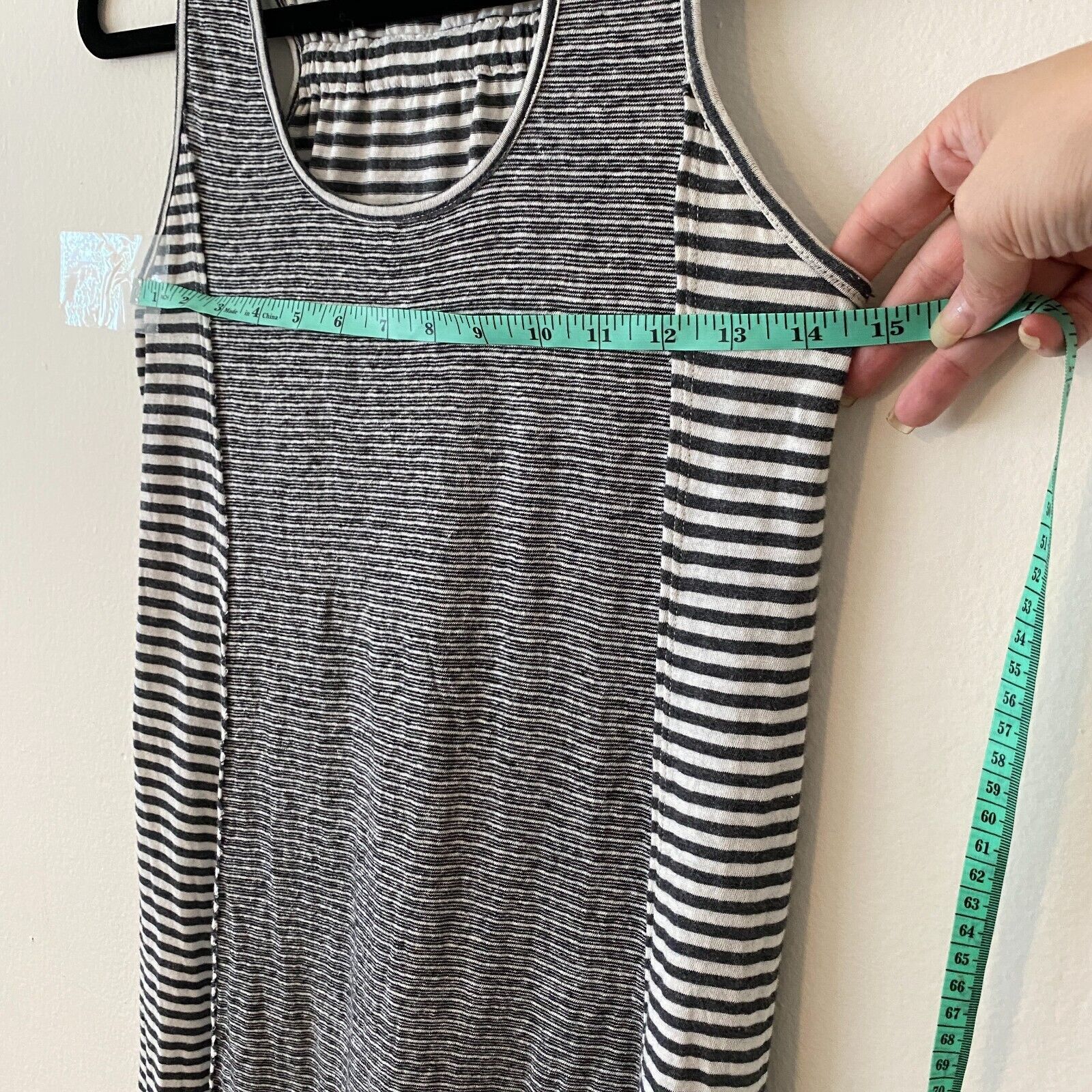 Splendid Splendid Black Gray & White Canal Stripe Tank Cover-up XS Size XS / US 0-2 / IT 36-38 - 4 Thumbnail