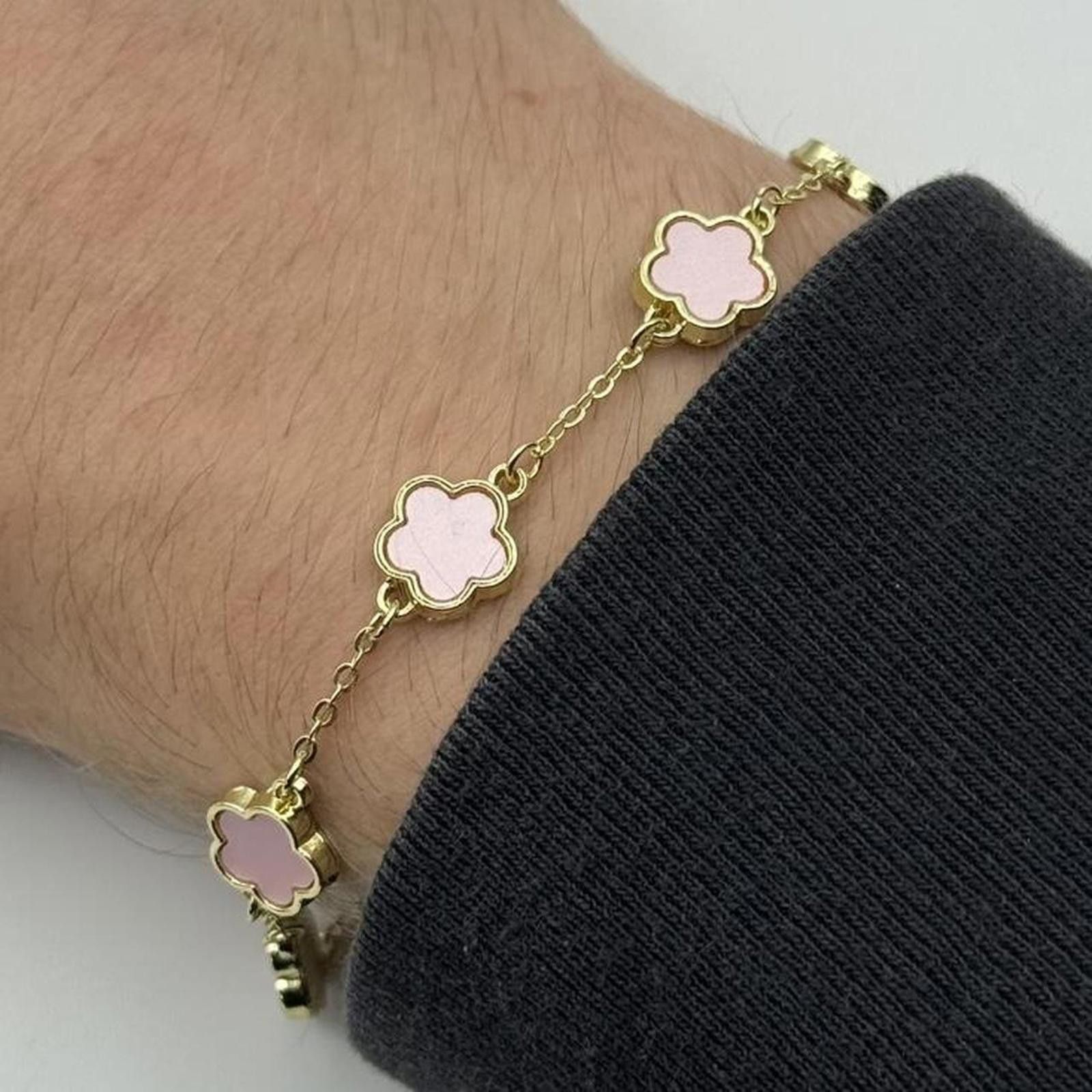 Other vintage style flower gold and pink bracelet Size ONE SIZE - 1 Thumbnail