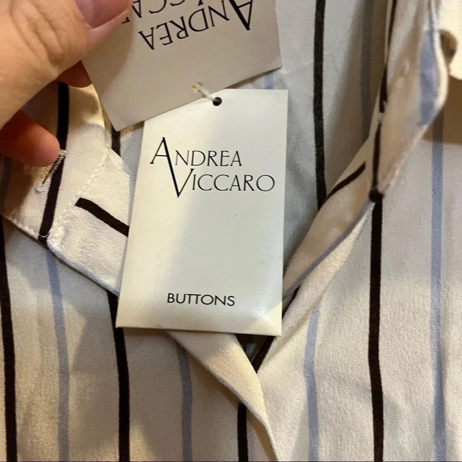 Other Andrea Viccaro NWT Women Small 100% Silk Button Front Shirt Size S / US 4 / IT 40 - 5 Thumbnail
