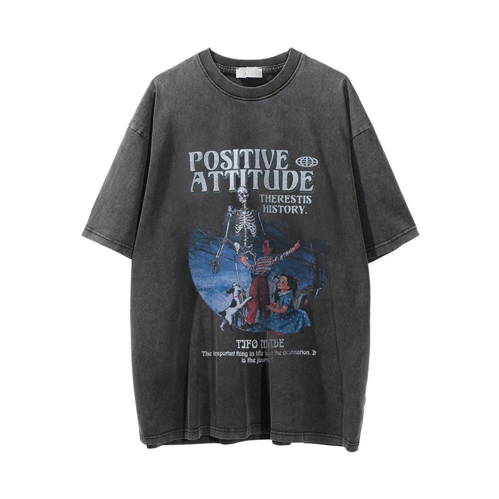 Japanese Brand × Vintage Skull print men's street fashion washed distressed T-shirt Size US L / EU 52-54 / 3 - 1 Thumbnail