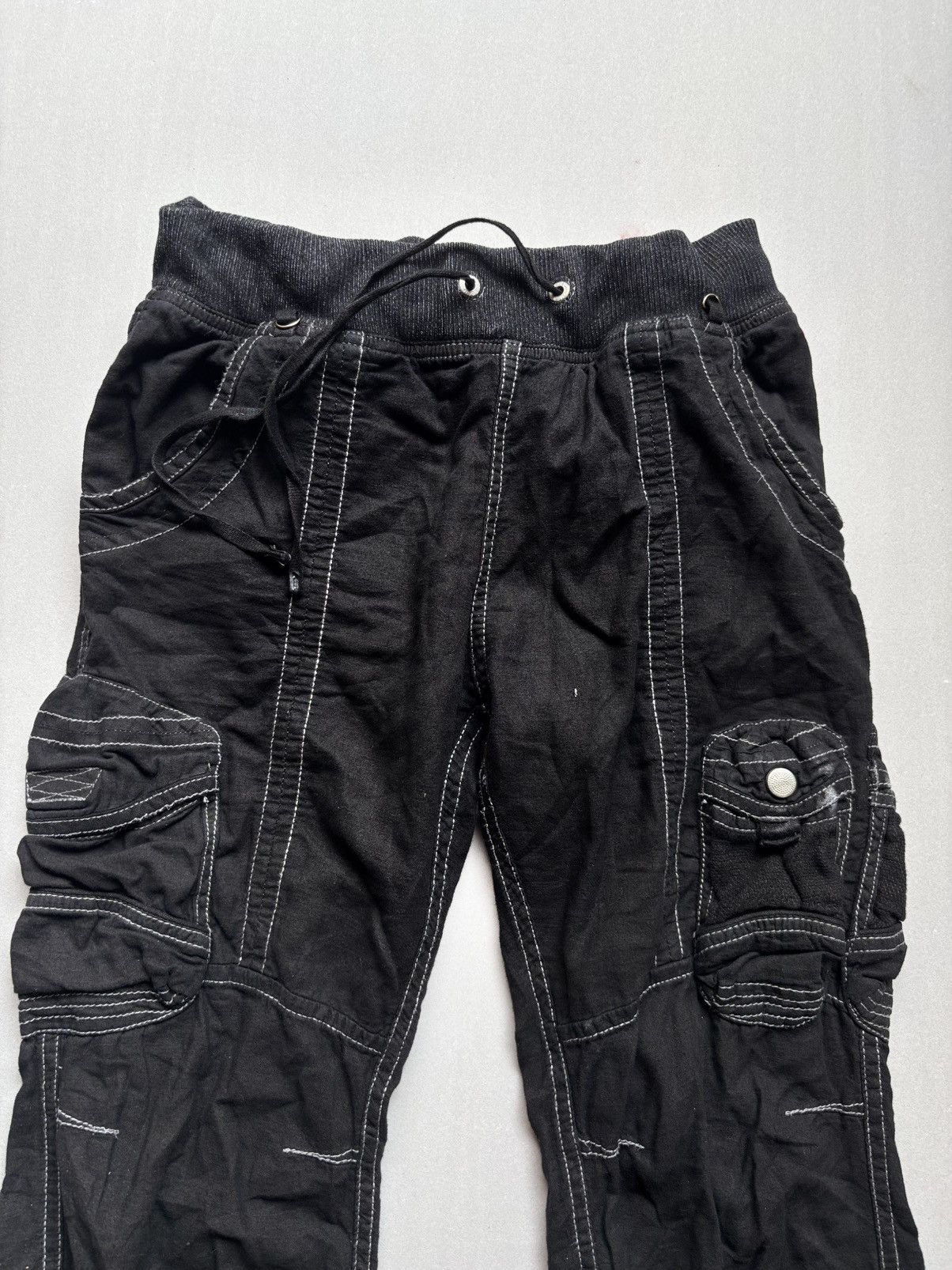GOA GOA drawstring cargo pants - dyed black Size US 31 - 2 Thumbnail