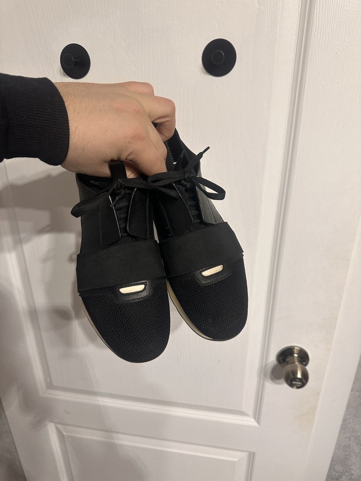 Balenciaga Balenciaga Race Runners Black Red US Size 8 Size US 8 / EU 41 - 2 Thumbnail
