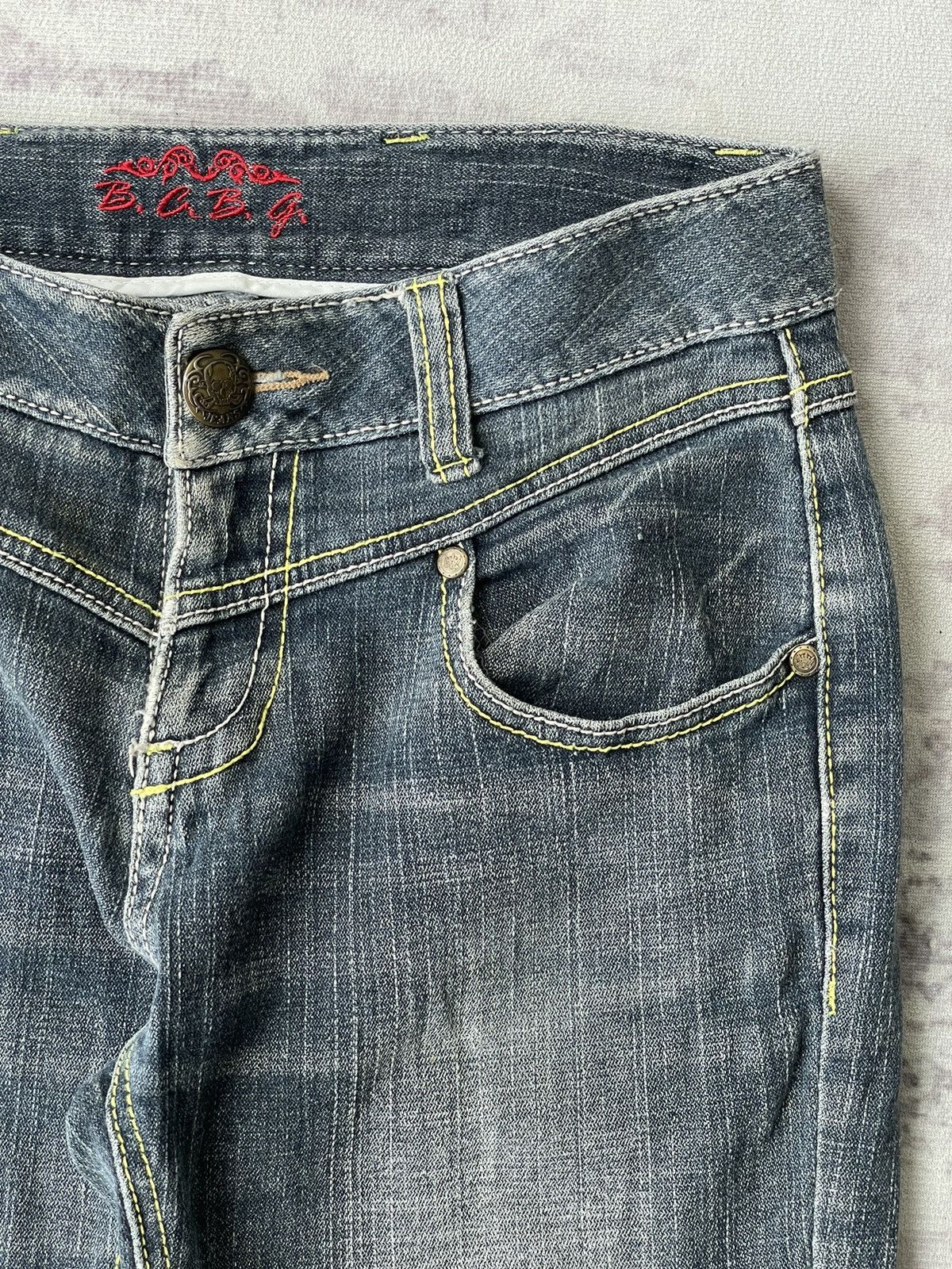 Japanese Brand Vintage BCBG Super Flared Buckle Denim / GOA Style Size US 29 - 5 Thumbnail
