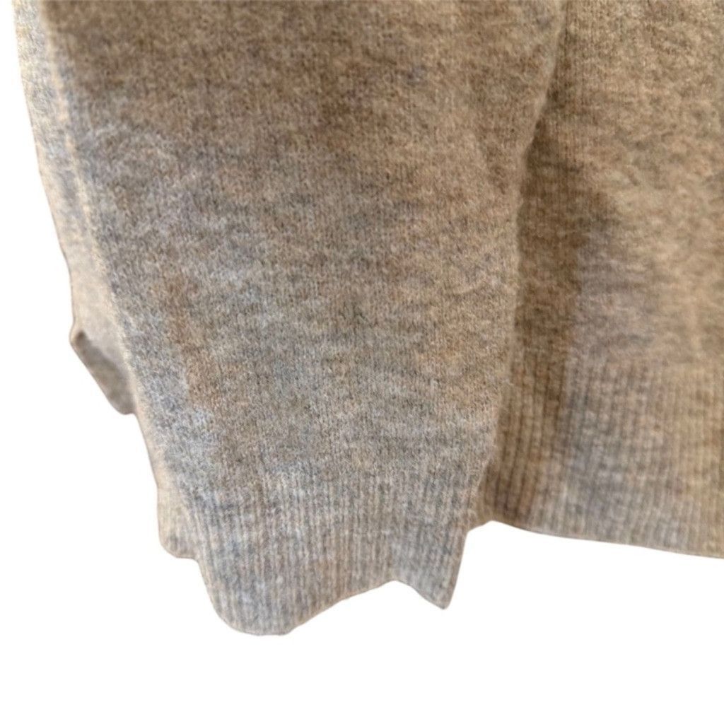 Debut Dreamers by Debut Beige Fuzzy V-Neck Sweater Medium Size M / US 6-8 / IT 42-44 - 7 Thumbnail