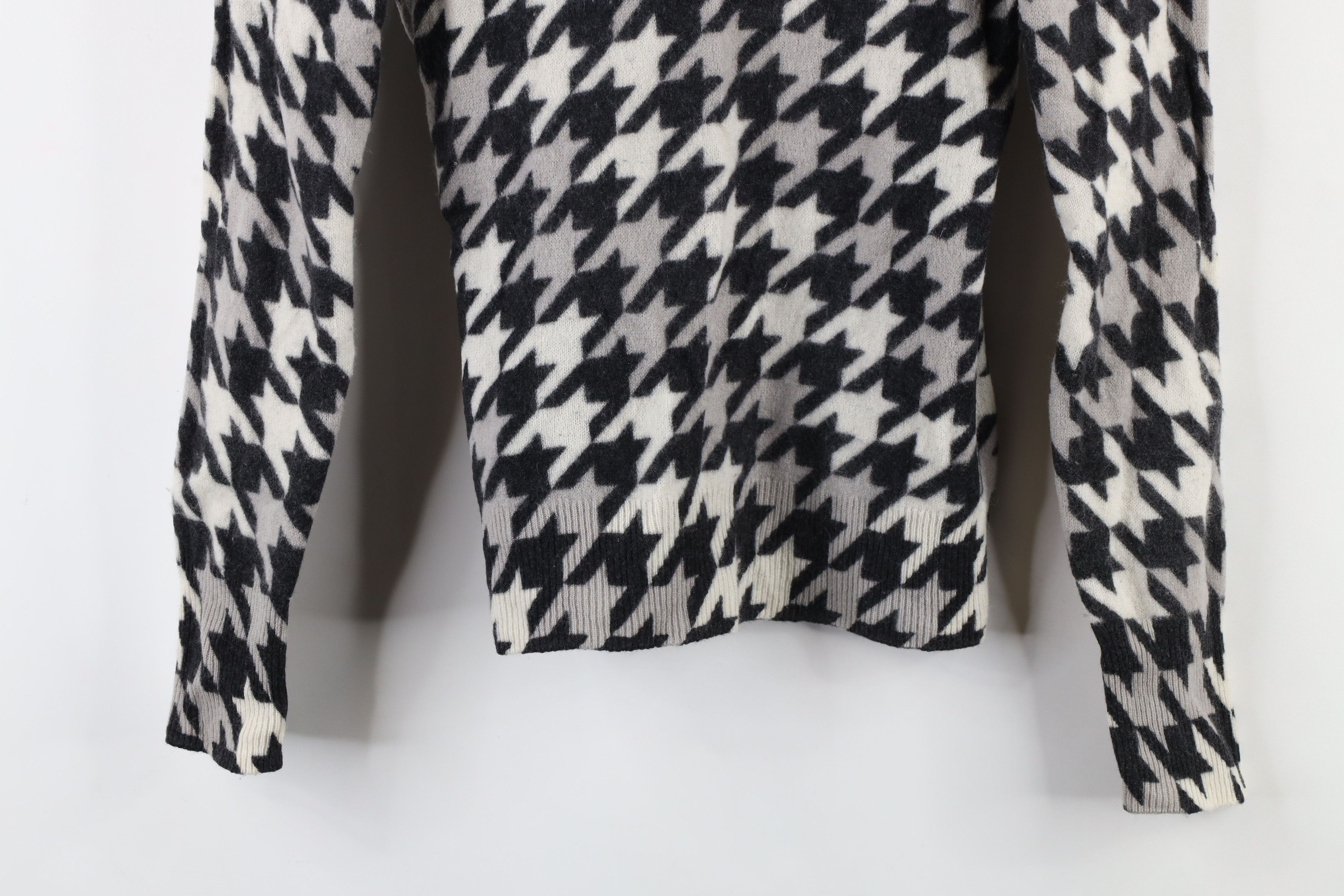 Equipment × Vintage Equipment Femme Distressed Houndstooth Cashmere Knit Sweater Size S / US 4 / IT 40 - 3 Thumbnail