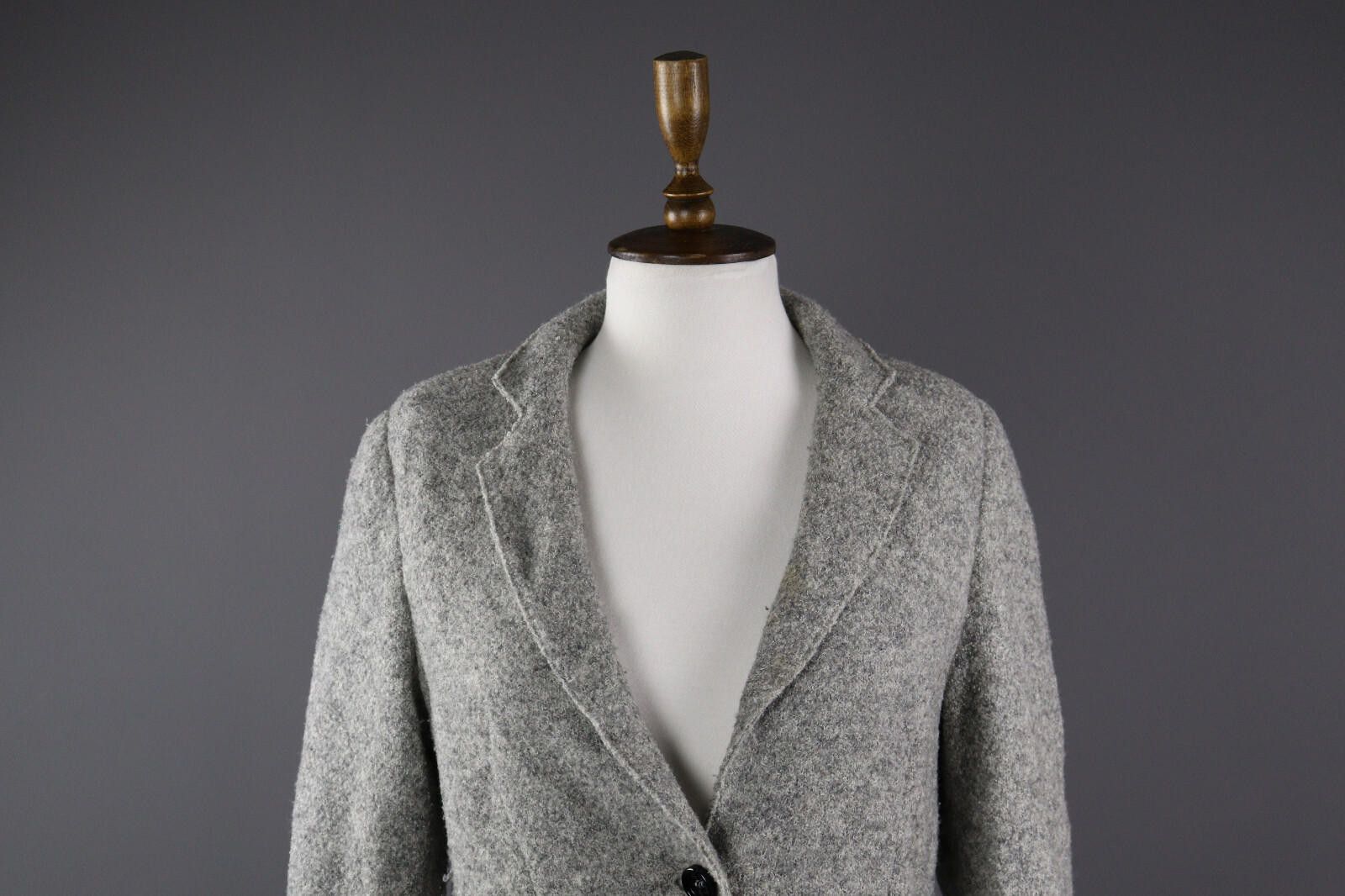 Designer Marc Cain Gray Wool Gray Blazer Jacket Size 3 Size M / US 6-8 / IT 42-44 - 2 Thumbnail
