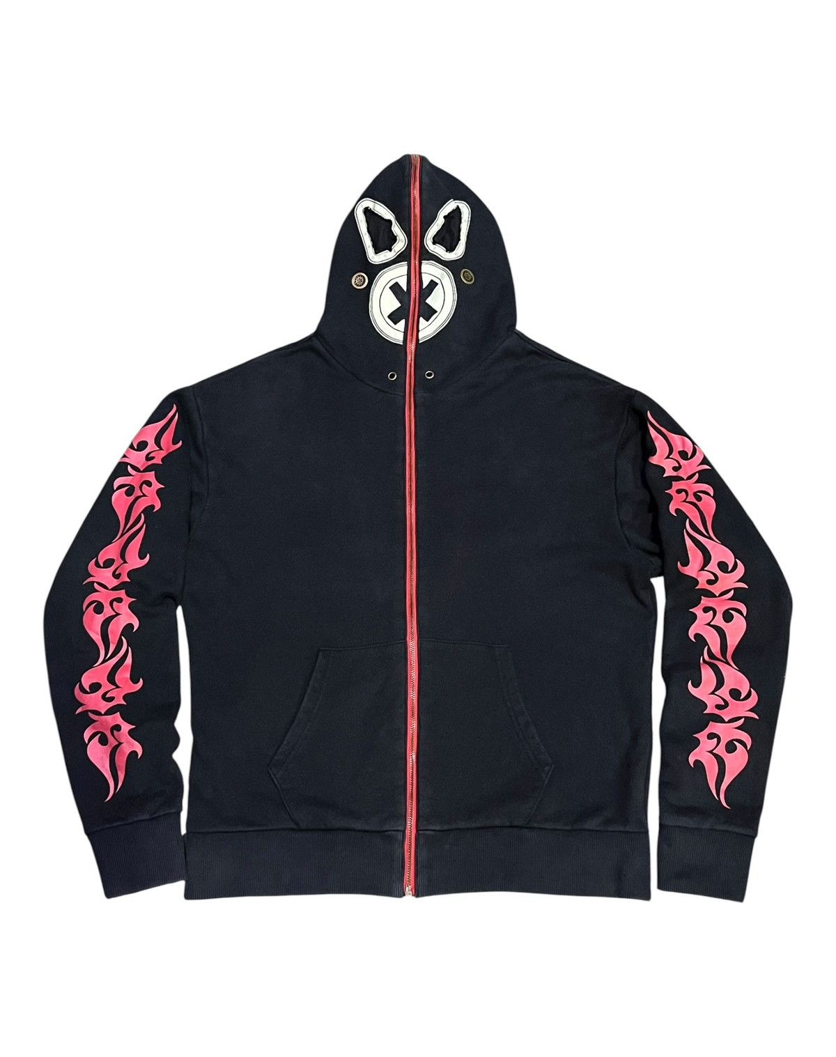 Tribal Streetwear Vintage Milk Tub Mask Full Zip Glow Hoodie Tribal Punk Japan Size US M / EU 48-50 / 2 - 3 Thumbnail