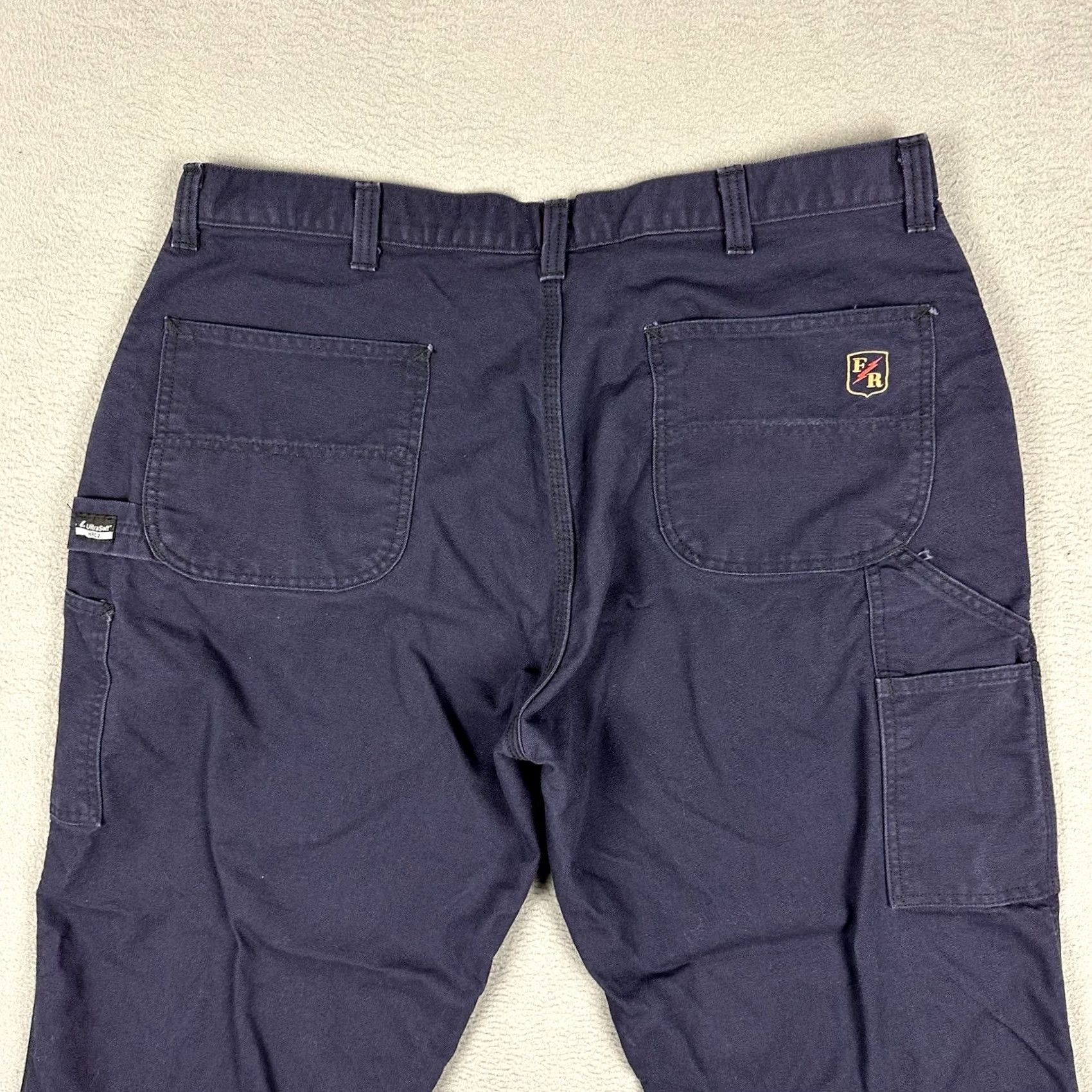 Vintage Riverside Pants Mens 40x29 Blue FR Flame Resistant Carpenter Cotton Blend Pants Mens Size US 40 / EU 56 - 4 Thumbnail