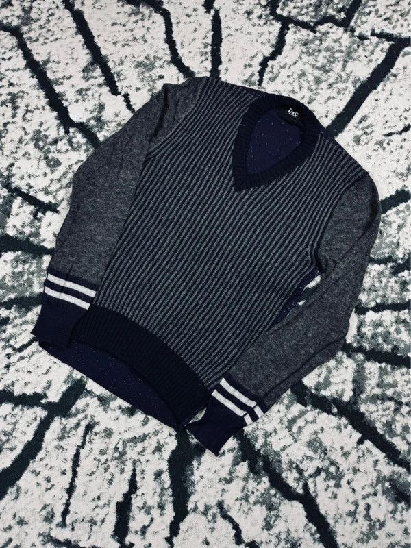 Dolce & Gabbana Dolce & Gabbana vintage sweater navy blue gray alpaca wool M Size US M / EU 48-50 / 2 - 2 Thumbnail
