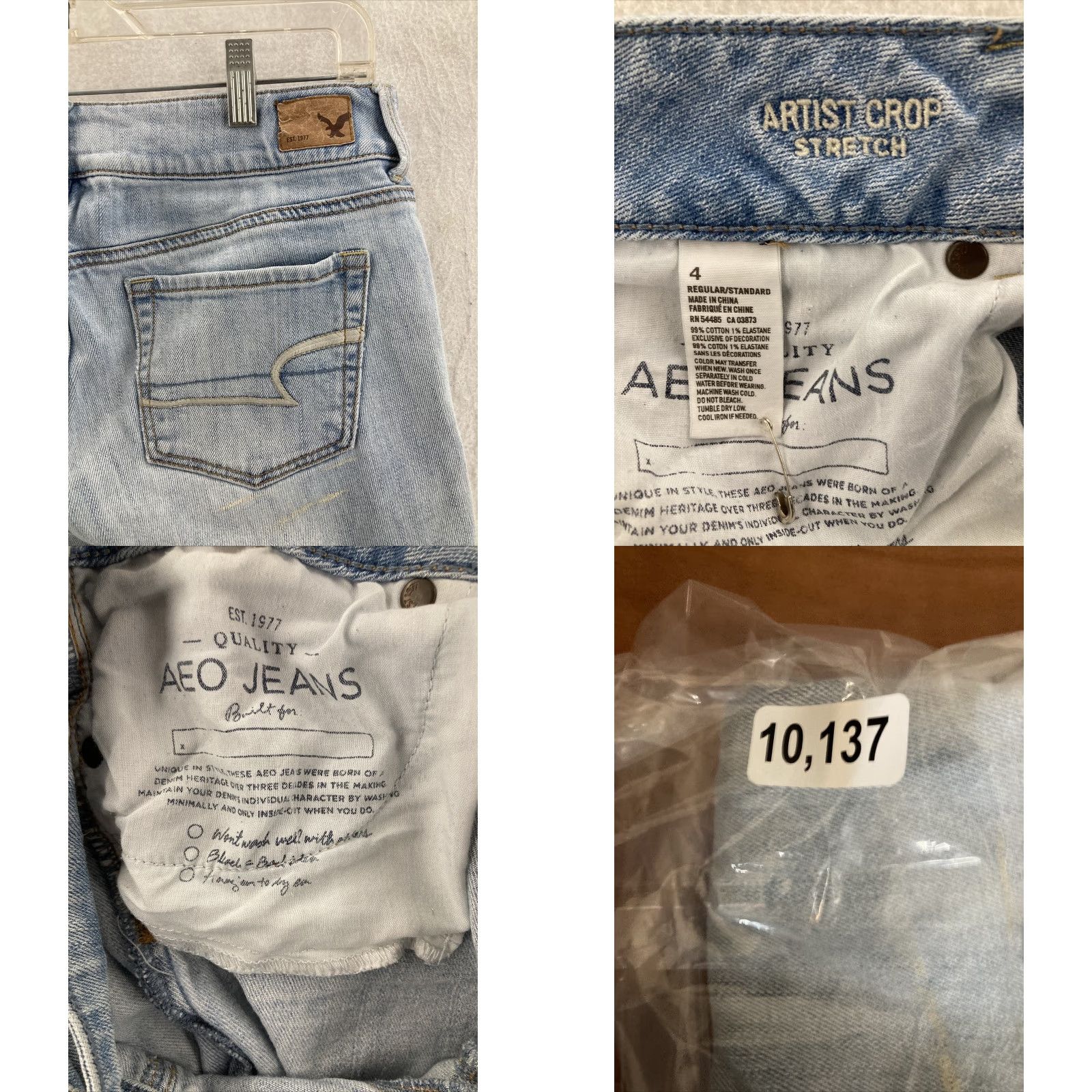 American Eagle Outfitters American Eagle Outfitters Jeans Womens 4 Artist Stretch Crop Blue Denim Distressed Jegging Slim 30 Blue Women Jeans 4 Size 27" / US 4 / IT 40 - 8 Thumbnail