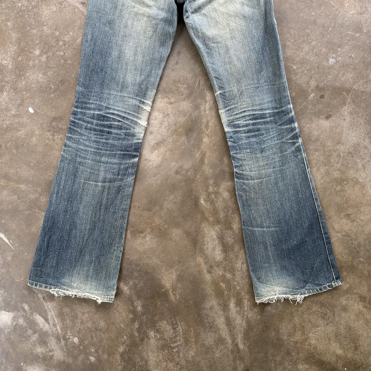 Japanese Brand Vintage Edwin Faded Flare Distressed Jean Denim Pant W28 Size US 28 / EU 44 - 11 Thumbnail