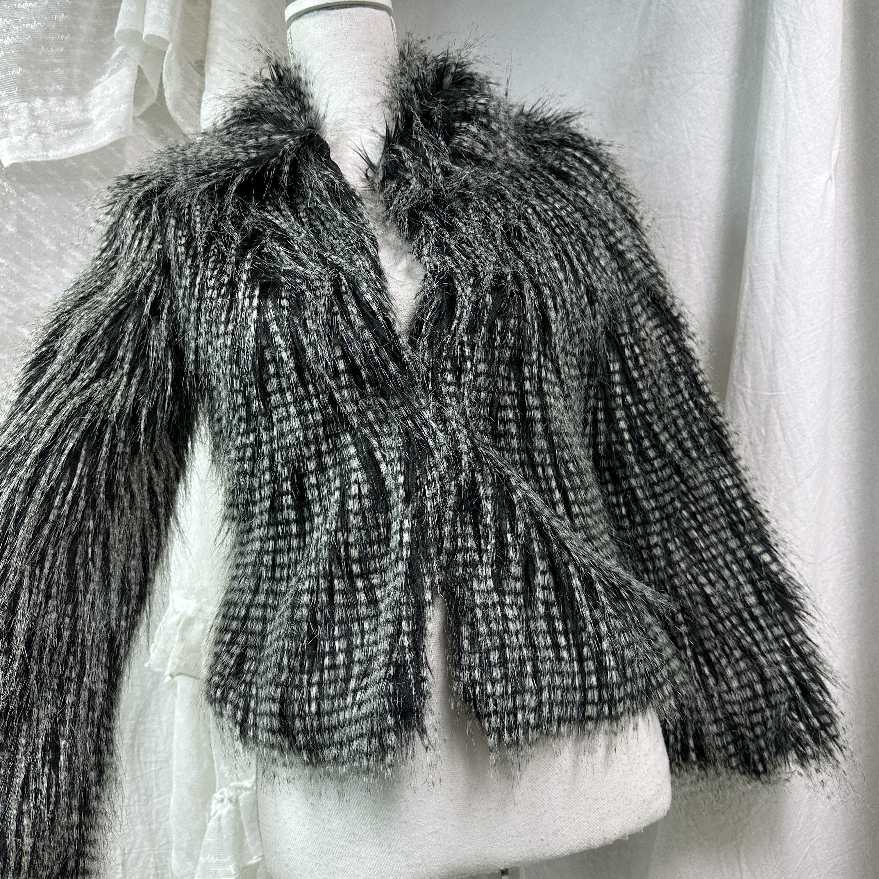 Vintage Vintage Avant Garde Faux Fur Fitted Jacket Y2K Size XS / US 0-2 / IT 36-38 - 5 Thumbnail