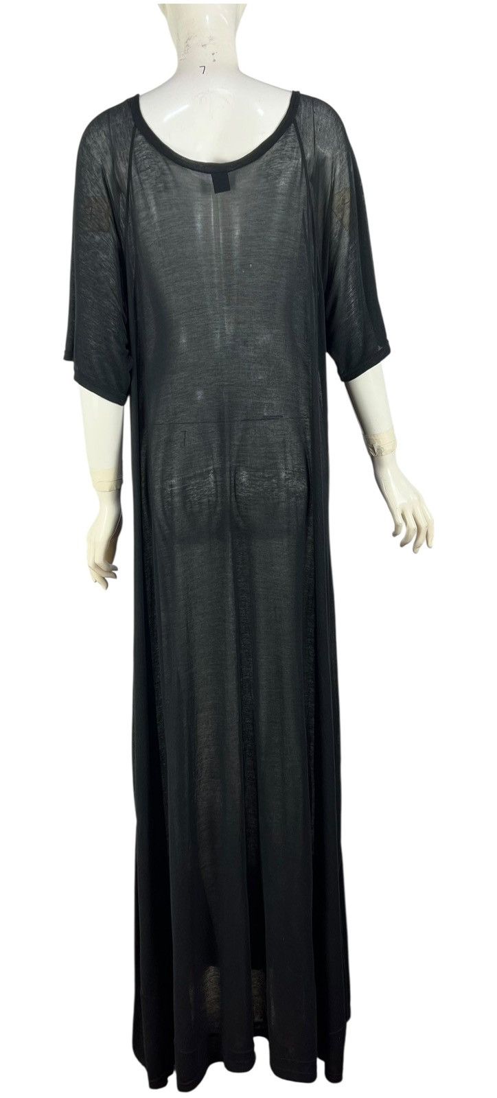 Yohji Yamamoto Yohji Yamamoto SS03 Sheer Black Cotton Jersey Maxi Dress Size L / US 10 / IT 46 - 3 Thumbnail