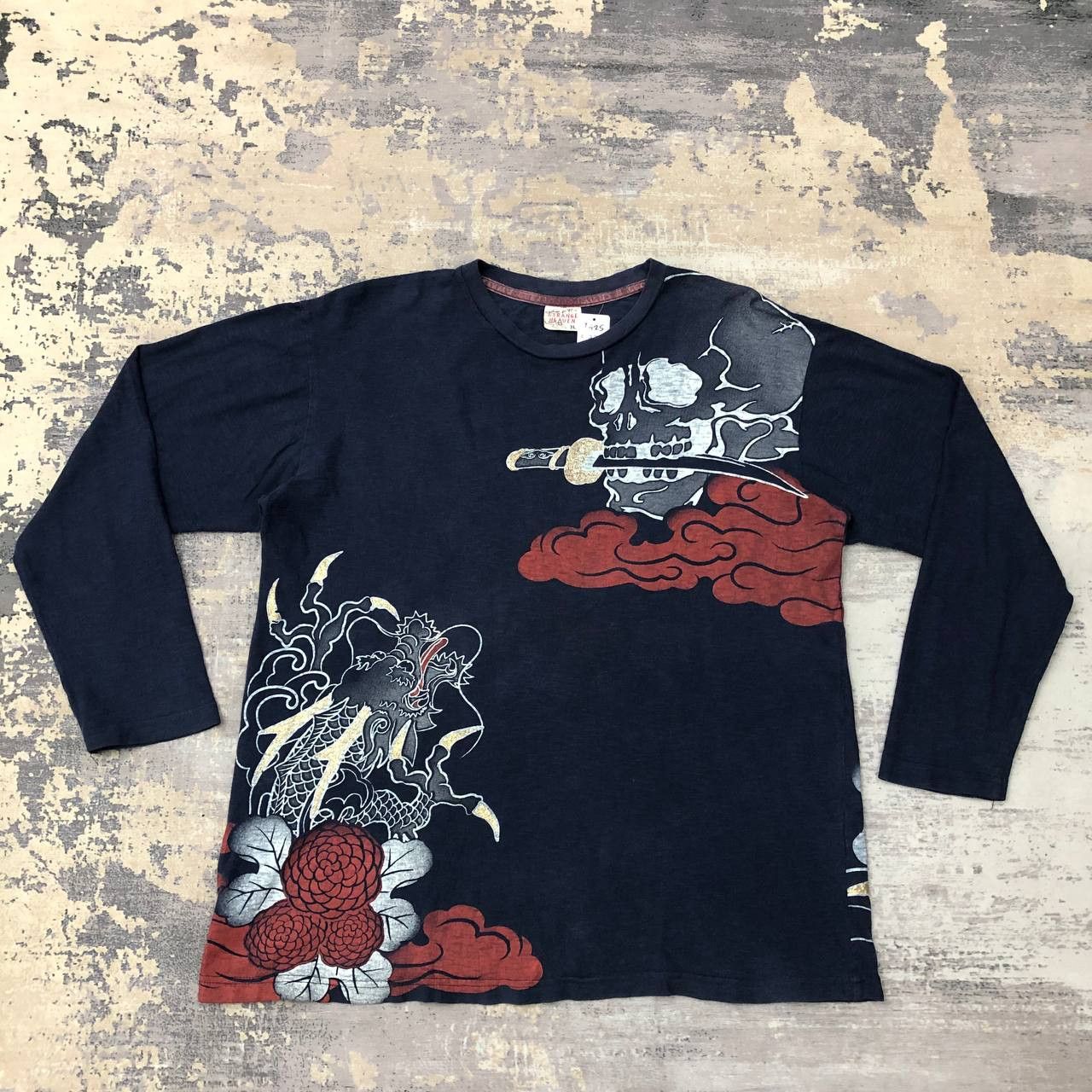 Other T425 STRANGE HEAVEN JAPAN SUKAJAN SKULL FIGHTING DRAGON TEE Size US XL / EU 56 / 4 - 3 Thumbnail