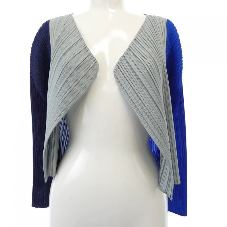 Issey Miyake Issey Miyake Multicolored pleated cardigan Size L / US 10 / IT 46 - 1 Thumbnail