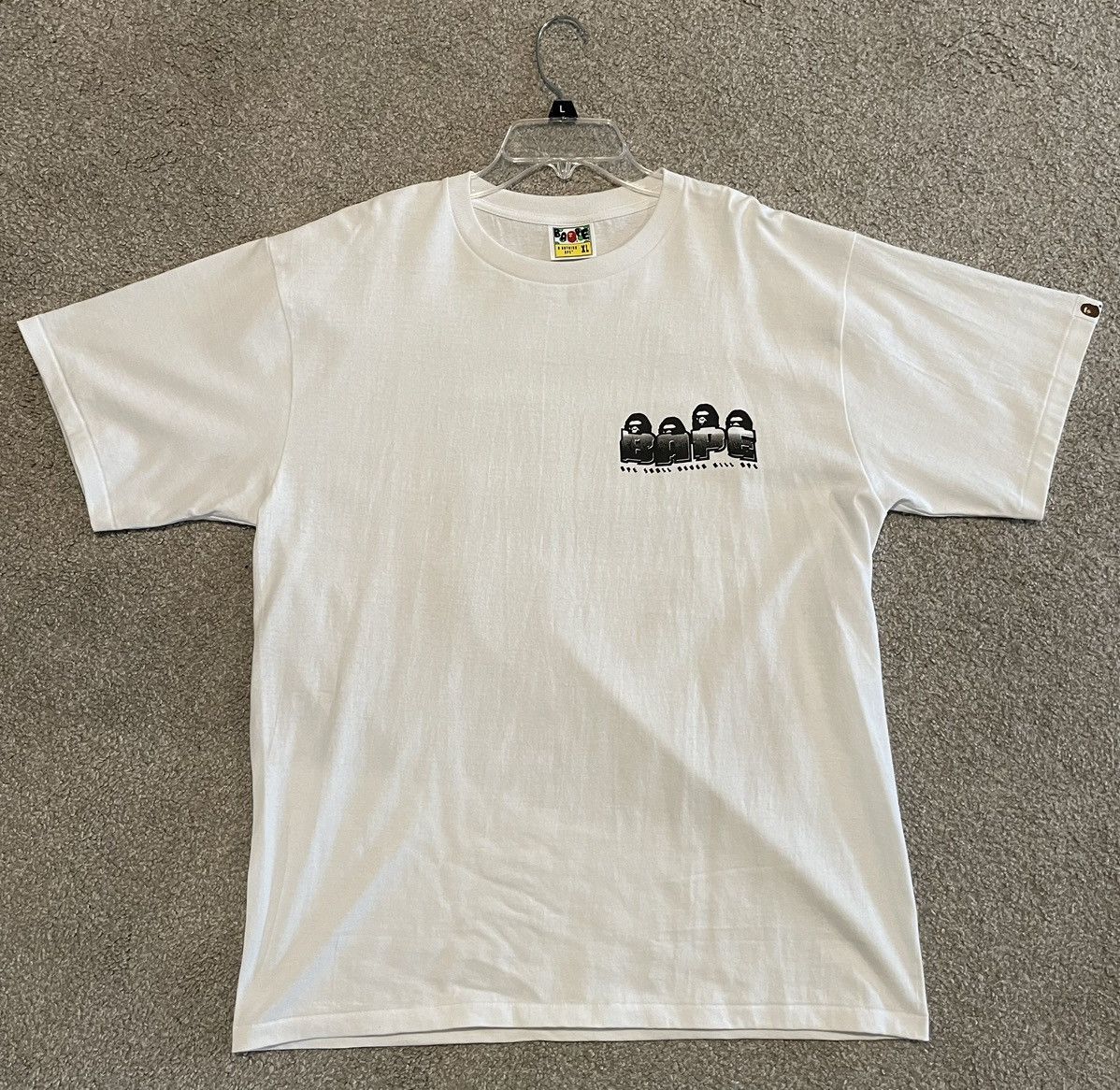 image of Bape Stroke Camo Distortion Tee in White, Men's (Size XL)