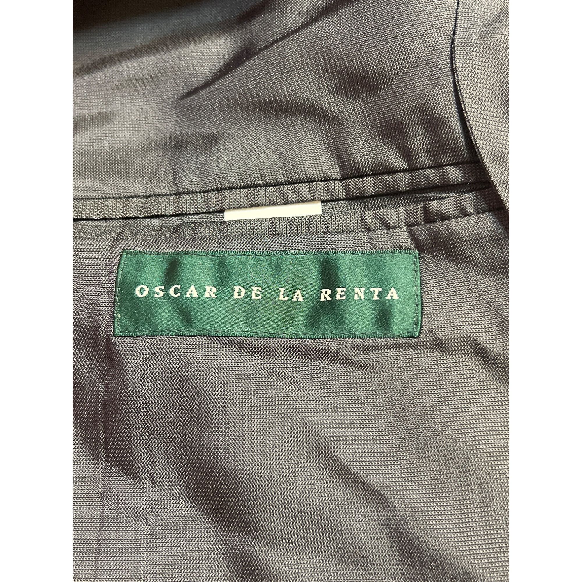 Oscar De La Renta Oscar De La Renta Mens Grey 42L Blazer 100% Lambswool 2 Butt Size 42L - 5 Thumbnail