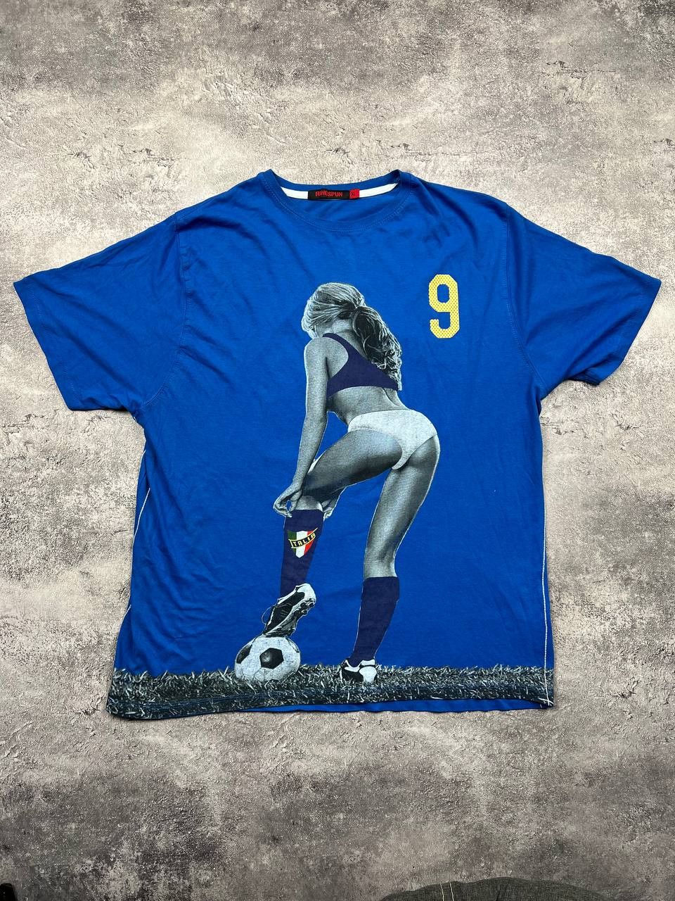 Vintage Vintage Tee Italia 9 Footboll Girl 90S Size US XL / EU 56 / 4 - 1 Thumbnail