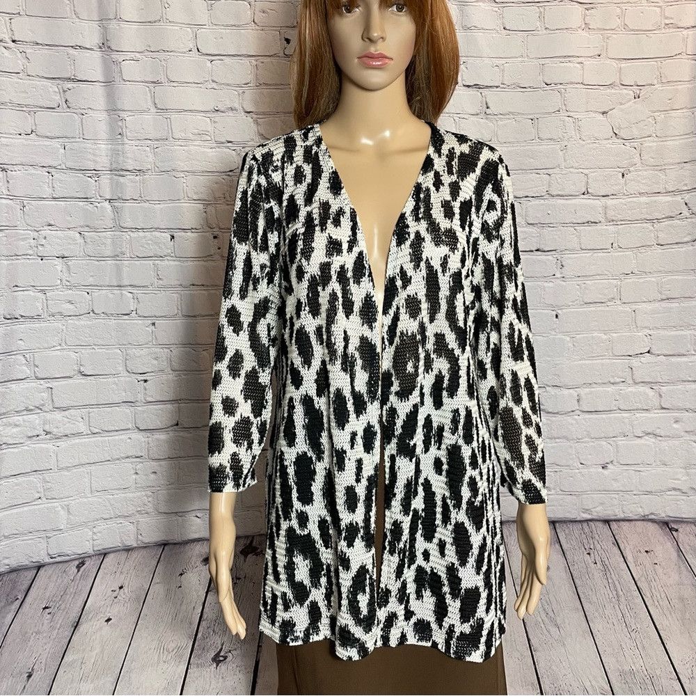 Chicos Chico's Animal Martisha Jacket Cardigan Size 2 US L Size L / US 10 / IT 46 - 2 Thumbnail
