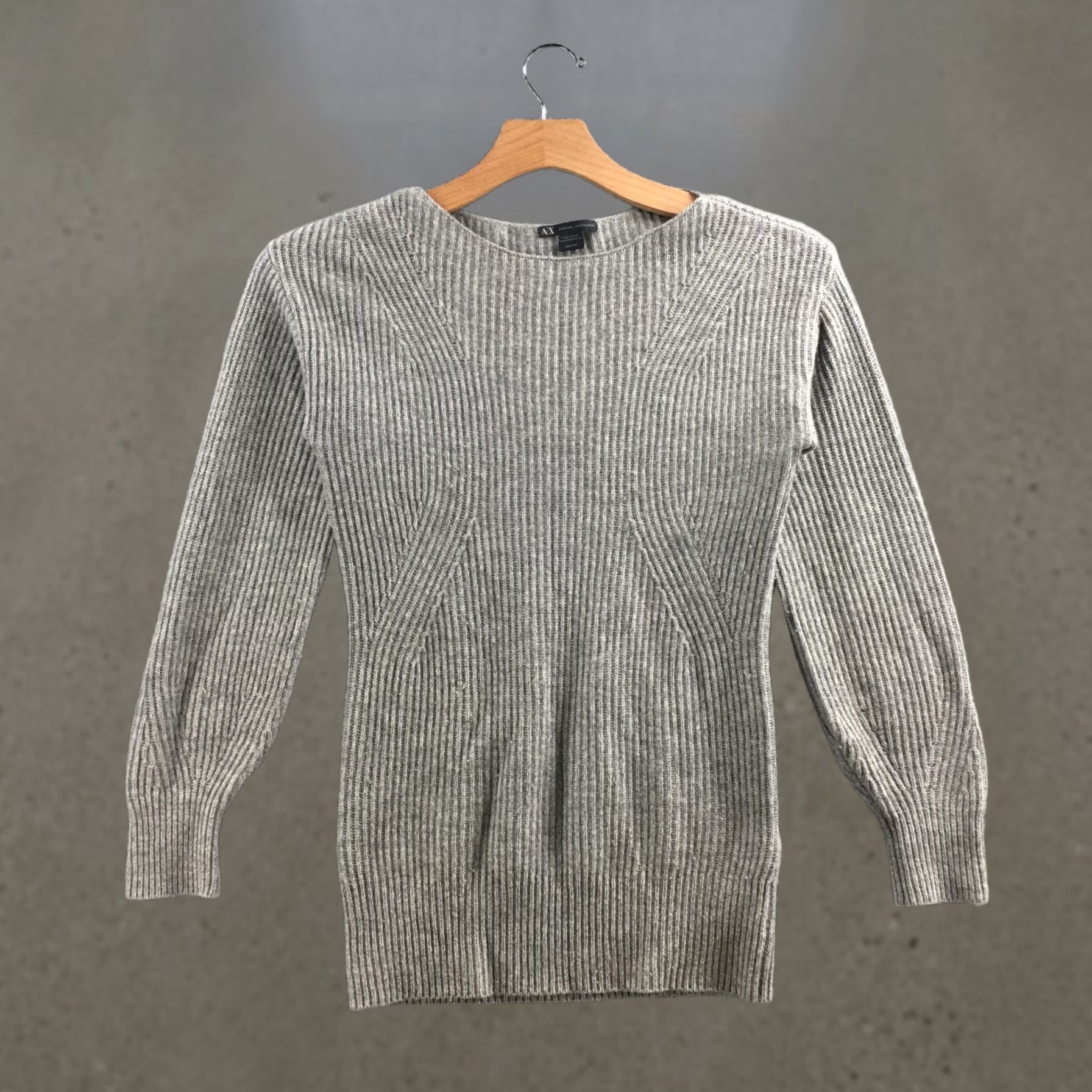 Armani Exchange Armani Exchange Pullover Sweater Womens XXS Grey Wool Blend Knit Long Sleeve Crew Neck Pullover Casual All Seasons Womens Size XXS / US 00 / IT 34 - 1 Thumbnail