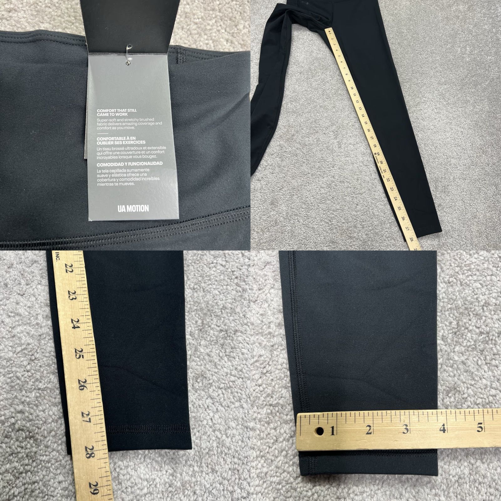 Under Armour Under Armour Leggings Motion Women's Medium Full-Length Black High Rise Run 28” Inseam NWT Size 32" / US 10 / IT 46 - 10 Thumbnail