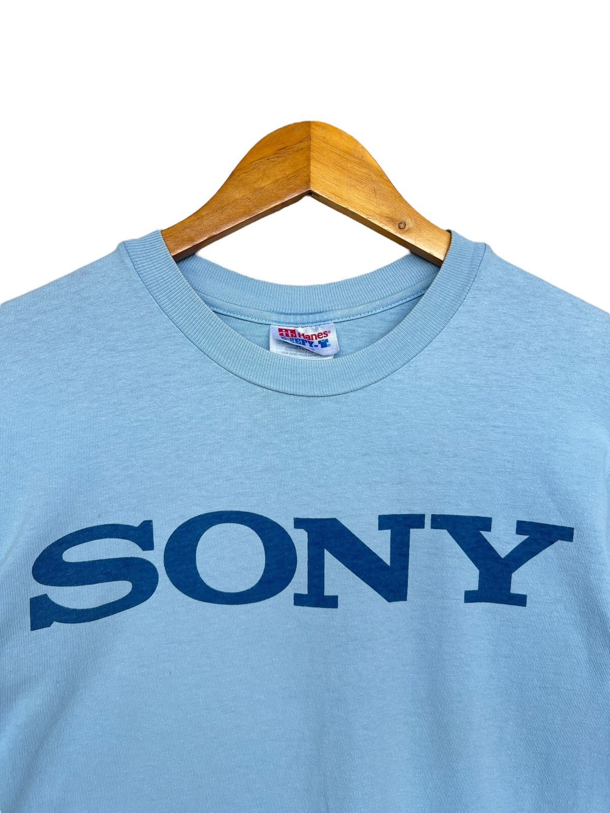 Sony Vintage 90s Sony Spellout Soft Baby Blue Employee Tees Size S / US 4 / IT 40 - 3 Thumbnail