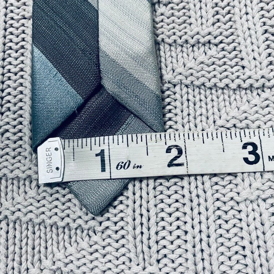 Vintage Vintage gray silver blue ombre silk skinny tie Size ONE SIZE - 5 Thumbnail