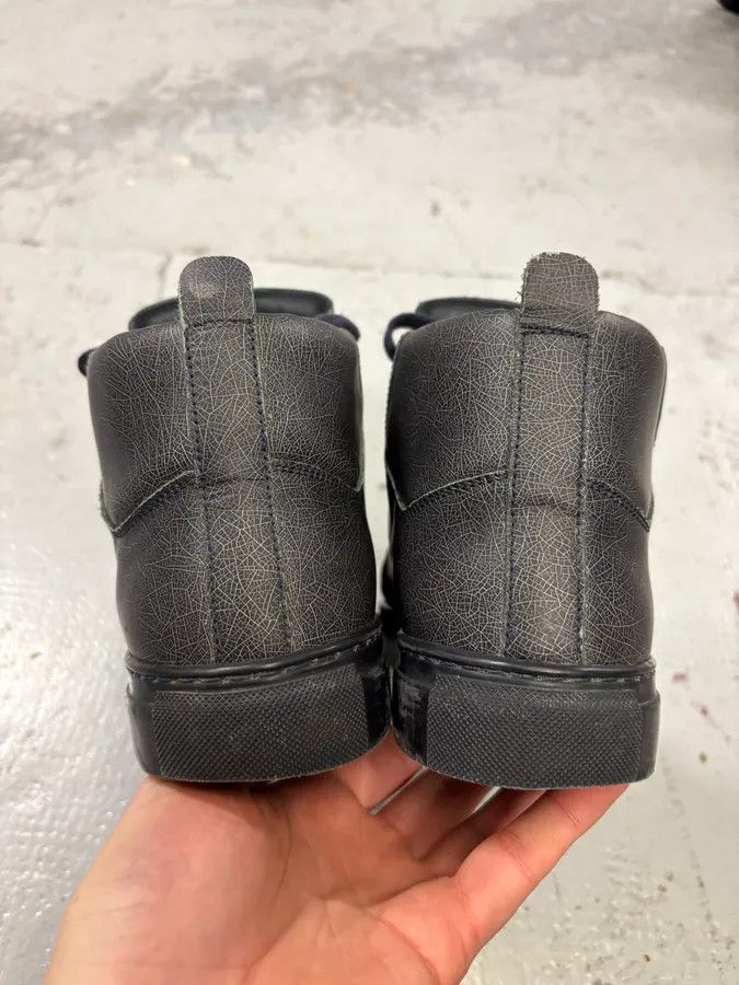 Balenciaga Balenciaga Grey Crackled Effect Leather High-Top Sneakers Size US 10.5 / EU 43-44 - 6 Thumbnail