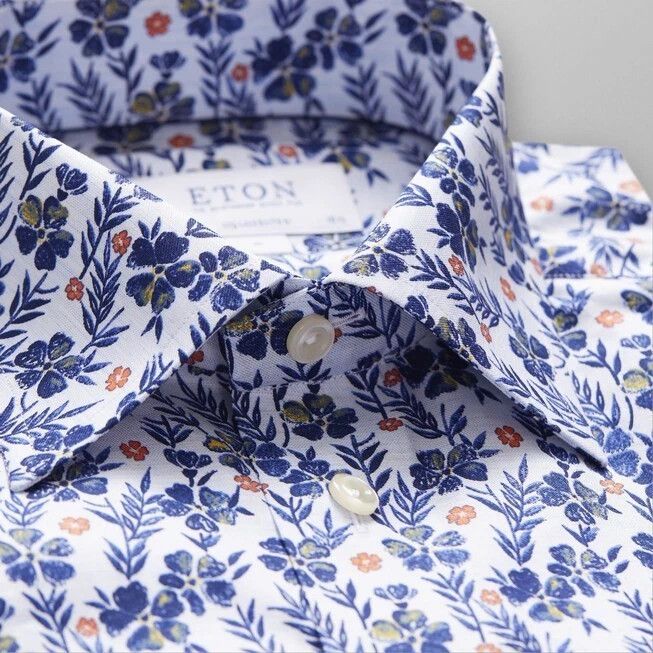 Eton Eton Floral Printed Button Up Long Sleeve Slim Shirt Size US L / EU 52-54 / 3 - 2 Thumbnail