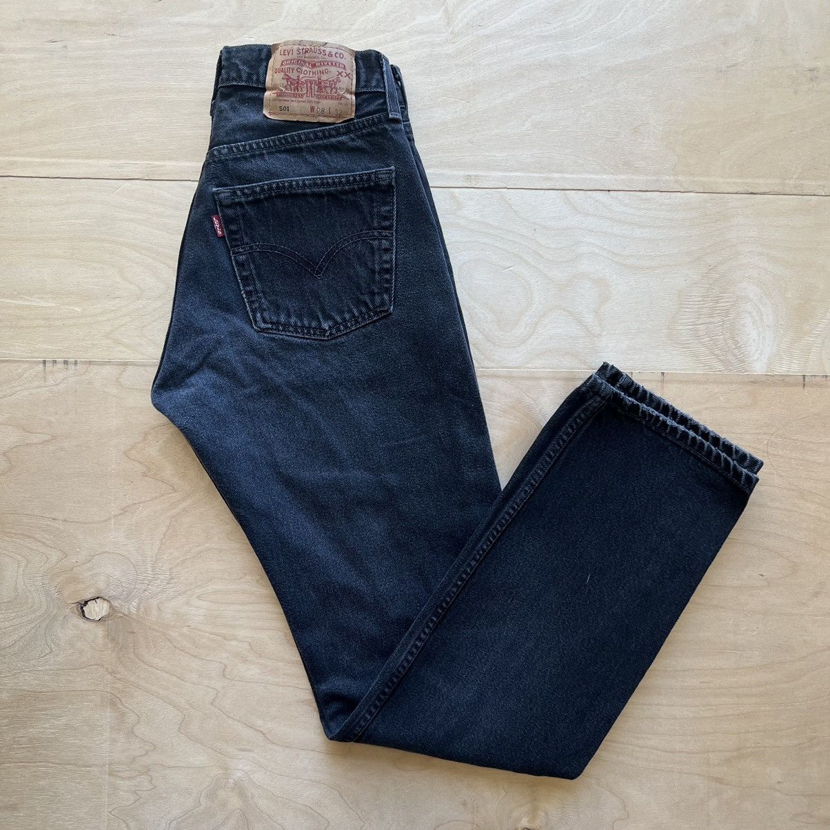 Vintage Levis 501 Jeans 26x29.5 Black Denim Made in USA
