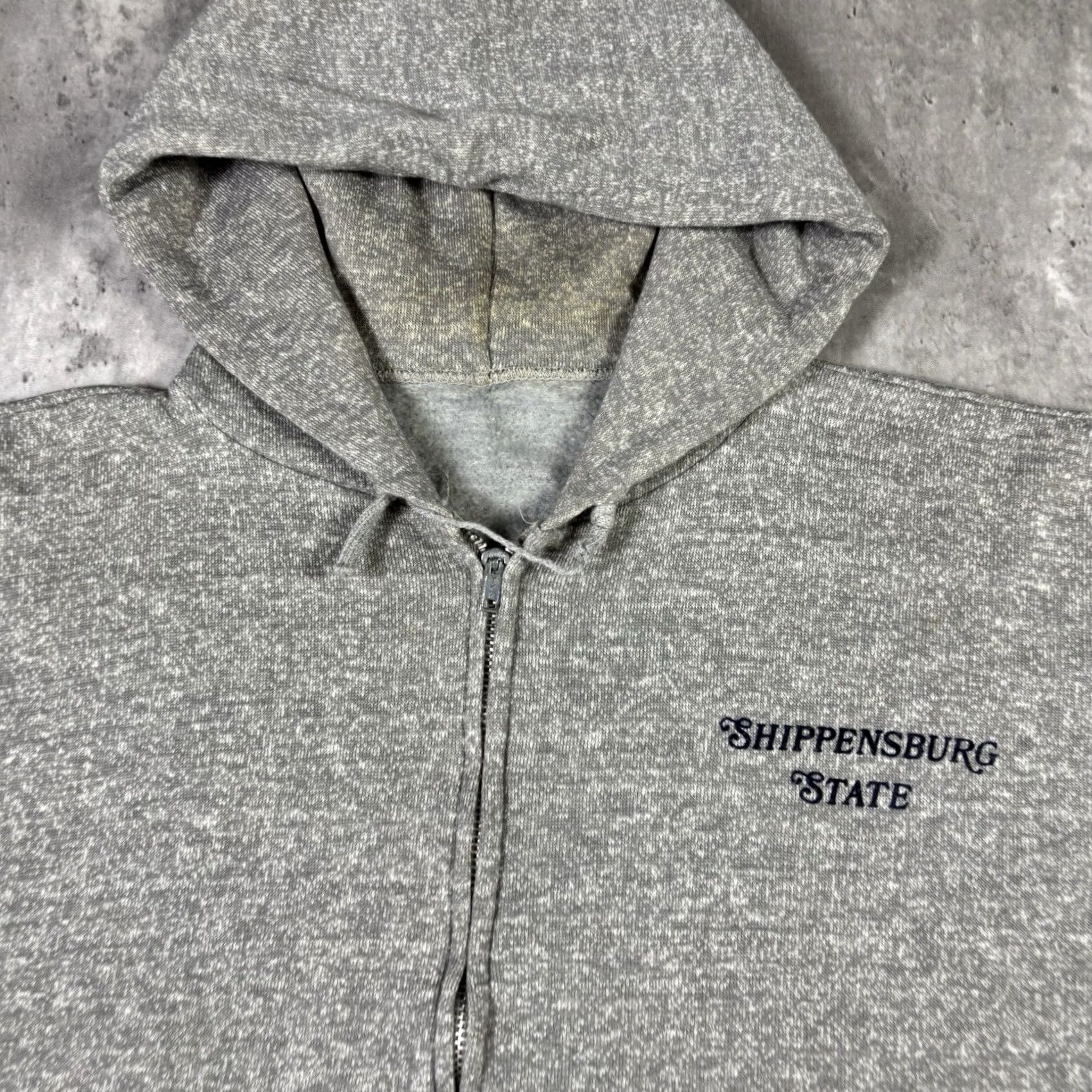 Hanes VINTAGE Shippensburg University Hoodie Full Zip Mens M Grey Hanes 70s University Graphic Print Logo Neck Zip Boys Mens Size US M / EU 48-50 / 2 - 3 Thumbnail
