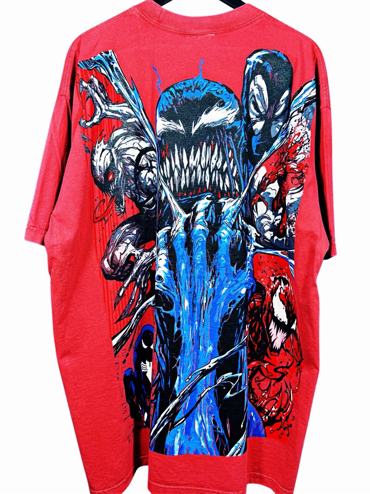 Marvel Comics VINTAGE RUSH KNULL VENOM SPIDERMAN CARNAGE FADED RED TEE VTG Size US XXL / EU 58 / 5 - 2 Thumbnail