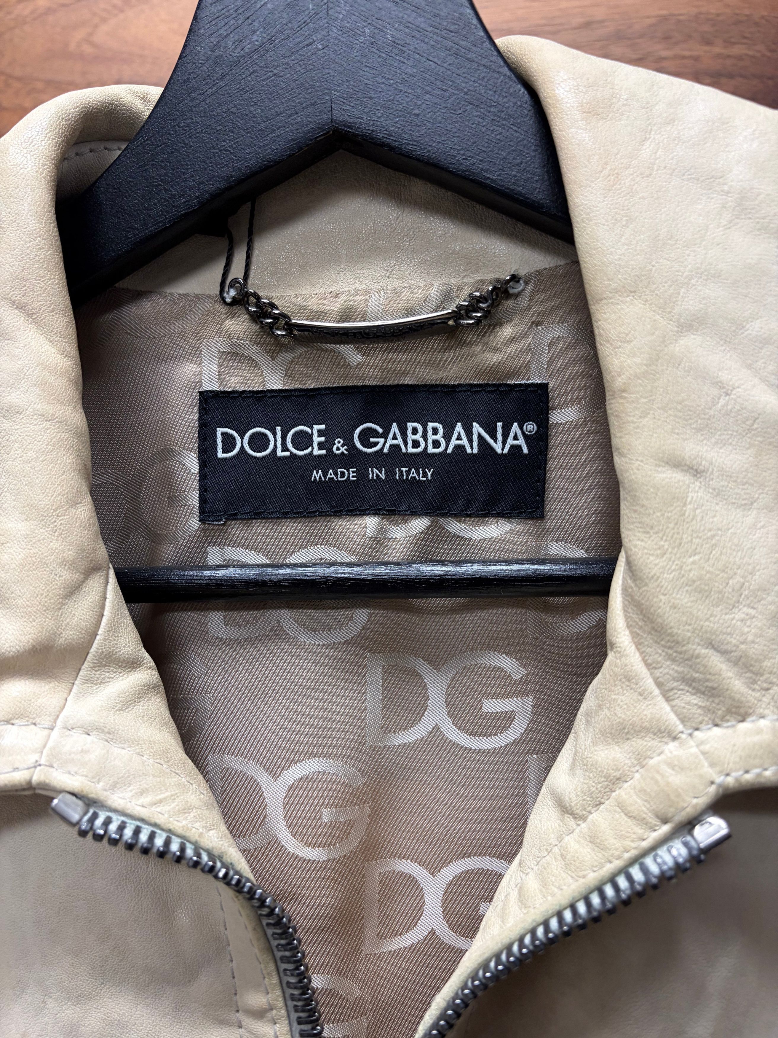 Dolce & Gabbana 2000s Dolce & Gabbana Mainline Cream White Western Leather Jacket Size US M / EU 48-50 / 2 - 3 Thumbnail