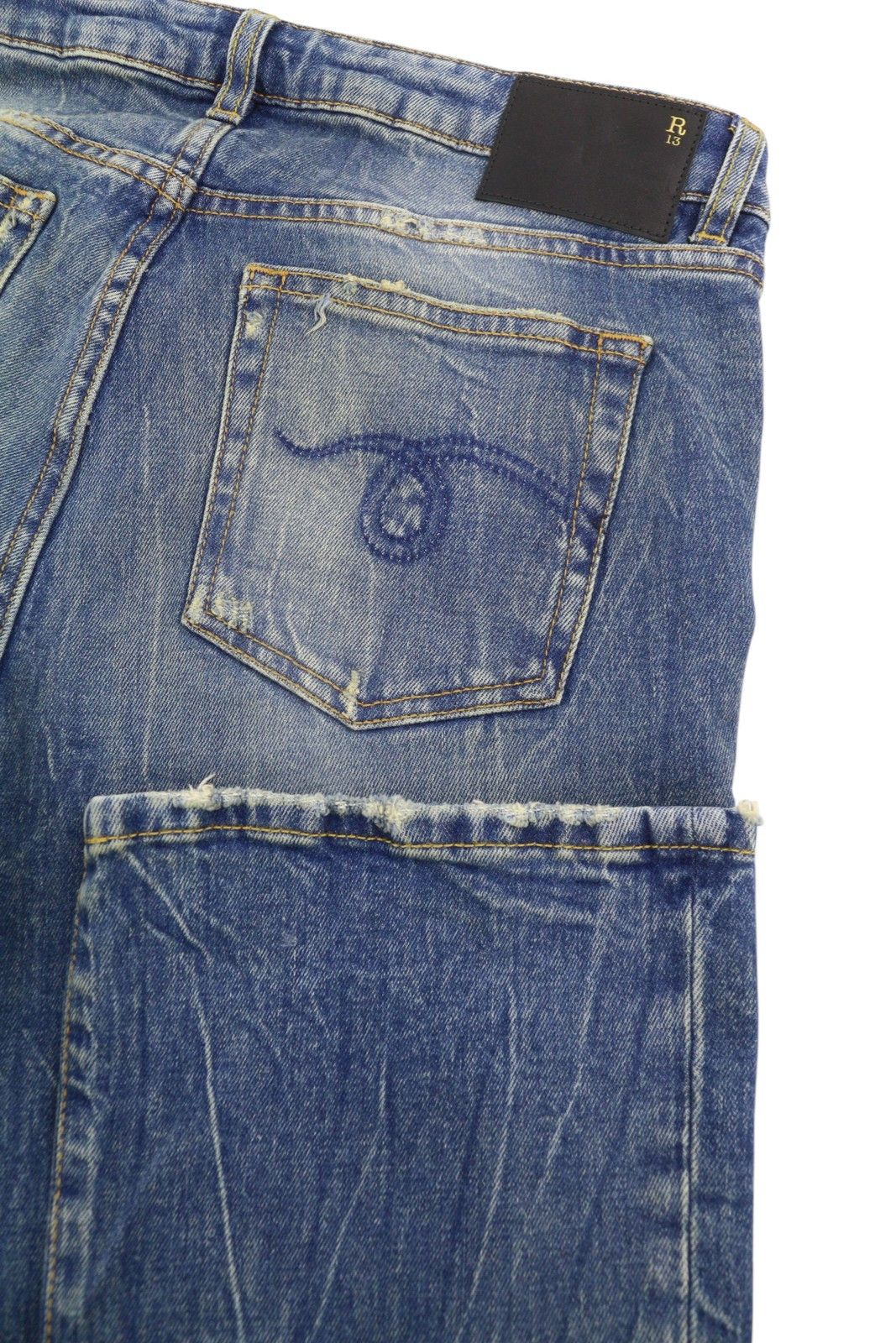 R13 KICK FIT 28 Kelly Stretch Faded Cropped PS26 89043 Size 28" / US 6 / IT 42 - 6 Thumbnail