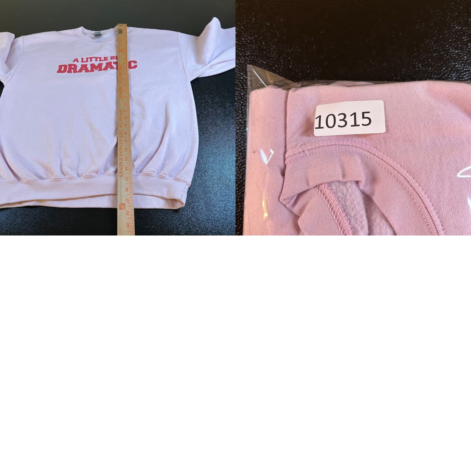 Gildan Gildan Sweatshirt A Little Bit Dramatic Pink Womens Large Pullover Crew Neck Long Sleeve Graphic Print Size L / US 10 / IT 46 - 8 Thumbnail