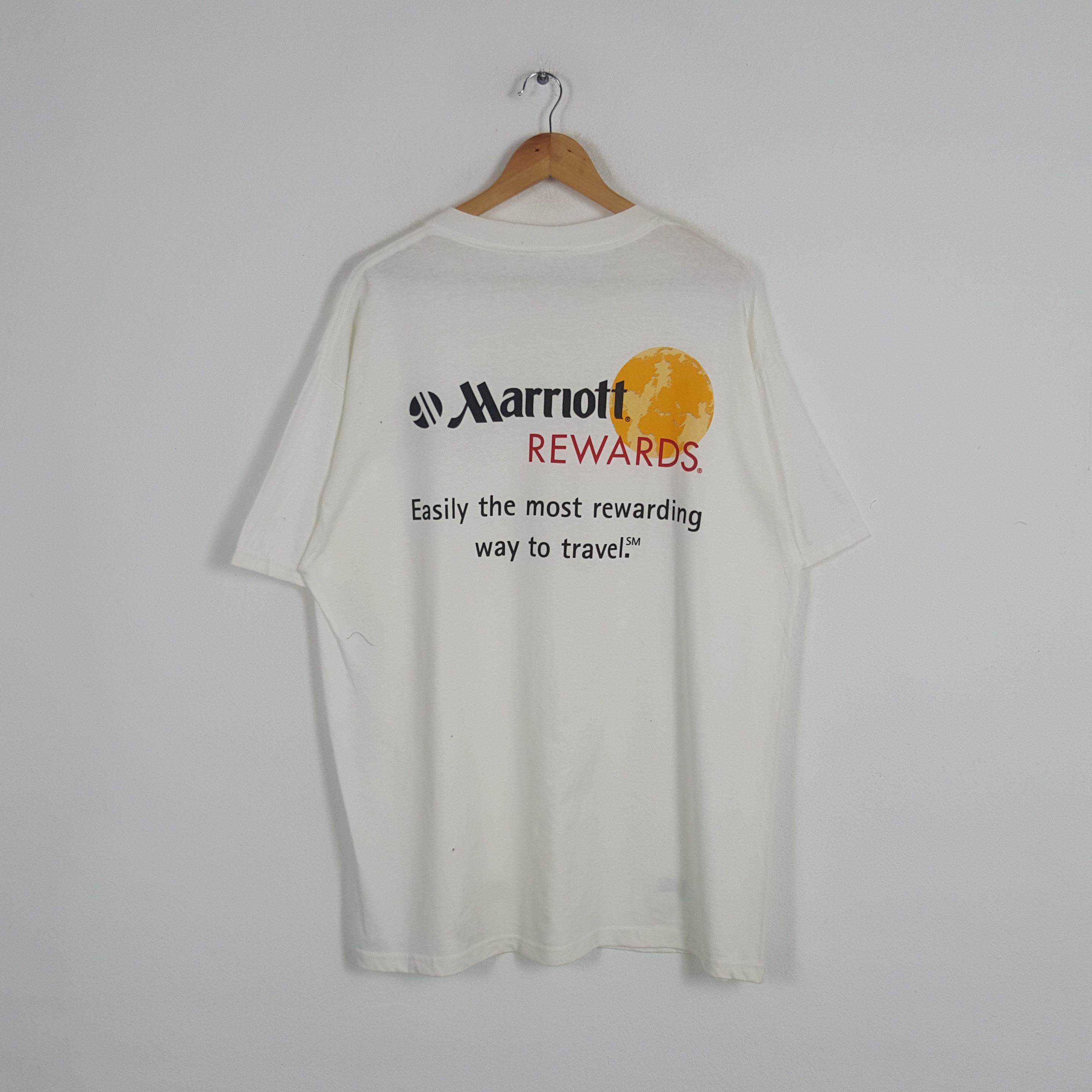 Away Travel × Vintage Vintage 90's Marriott Rewards American Mastercard Tshirt Size US XL / EU 56 / 4 - 1 Thumbnail