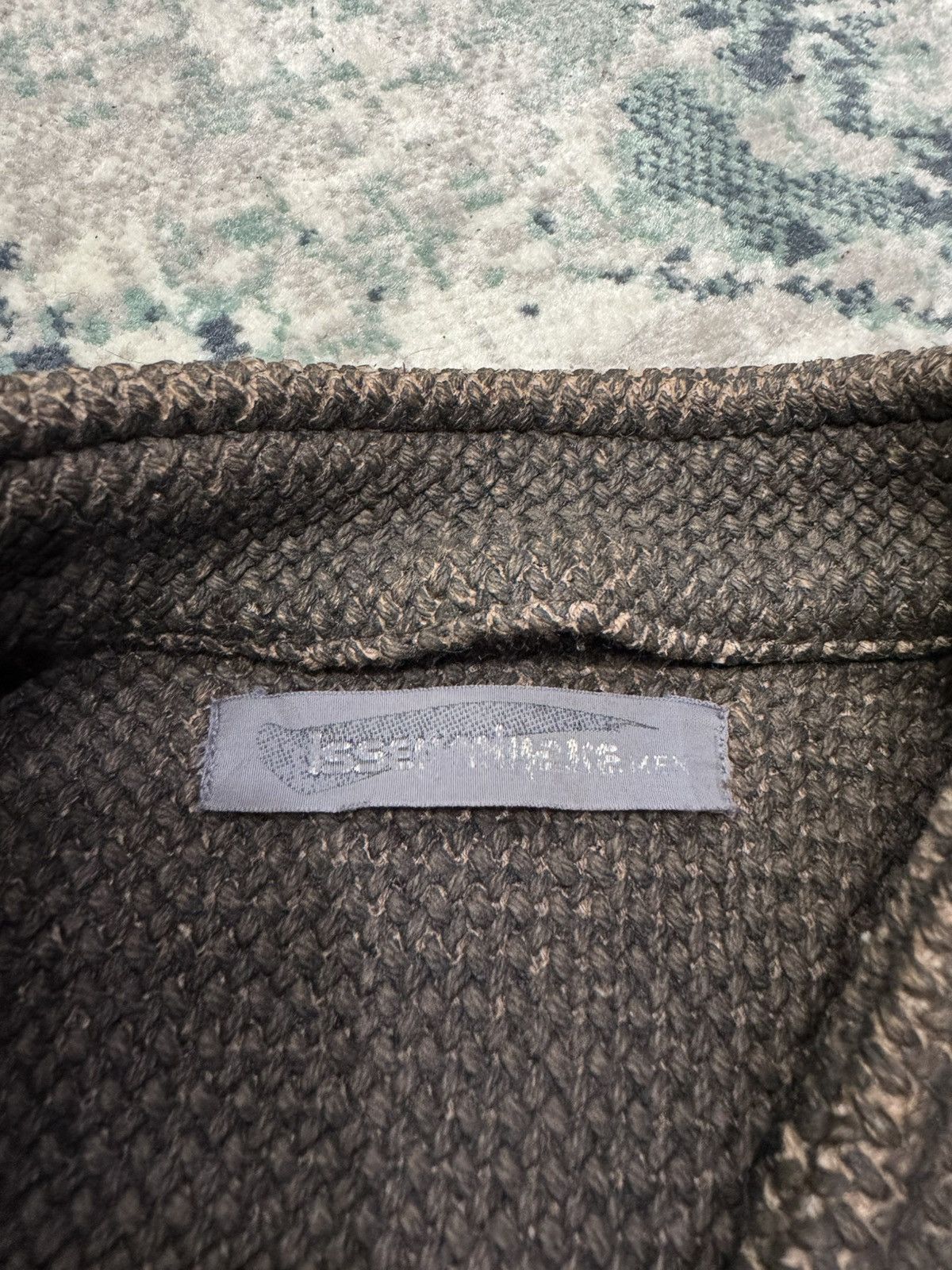 Issey Miyake 1982 ISSEY MIYAKE WAXED UPHOLSTERY SACK PATTERN HEAVY JACKET Size US L / EU 52-54 / 3 - 13 Thumbnail