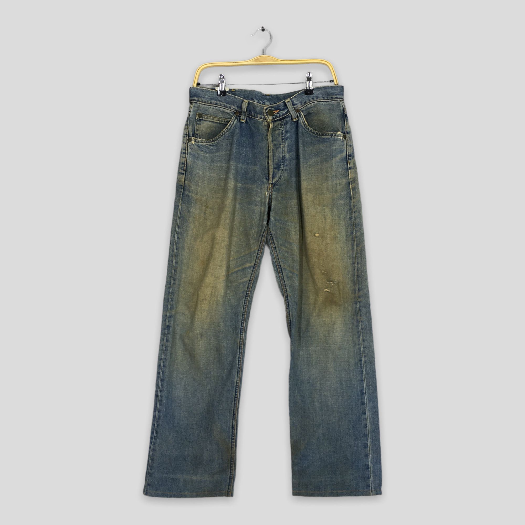 image of Size 31X29.5 Vintage 90's Lee Riders Faded Dirty Jeans in Blue, Men's