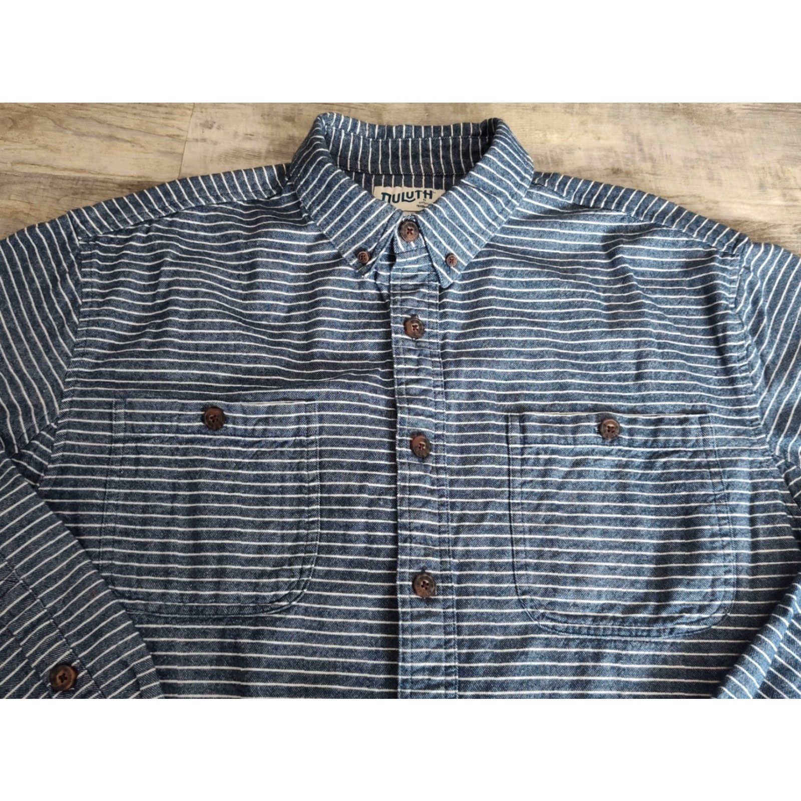 Duluth Trading Company VINTAGE Duluth Trading Co Men’s Flannel Shirt XL Tall Blue Striped Casual Workwear Long Sleeve Size US XL / EU 56 / 4 - 6 Thumbnail
