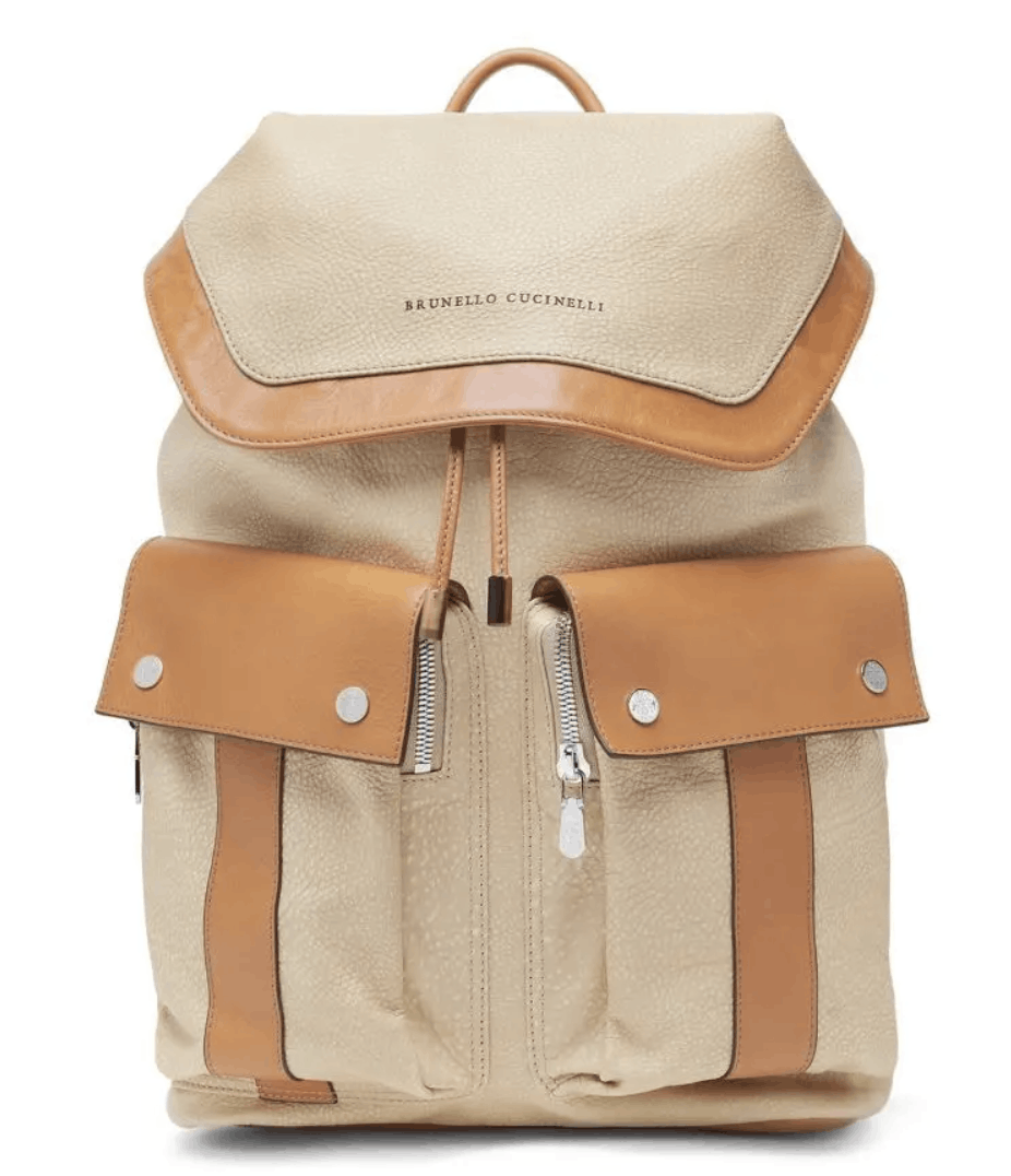 Brunello Cucinelli o1w1db10725 Size: OS/Calfskin Backpack in Dark Brown Size ONE SIZE - 1 Thumbnail
