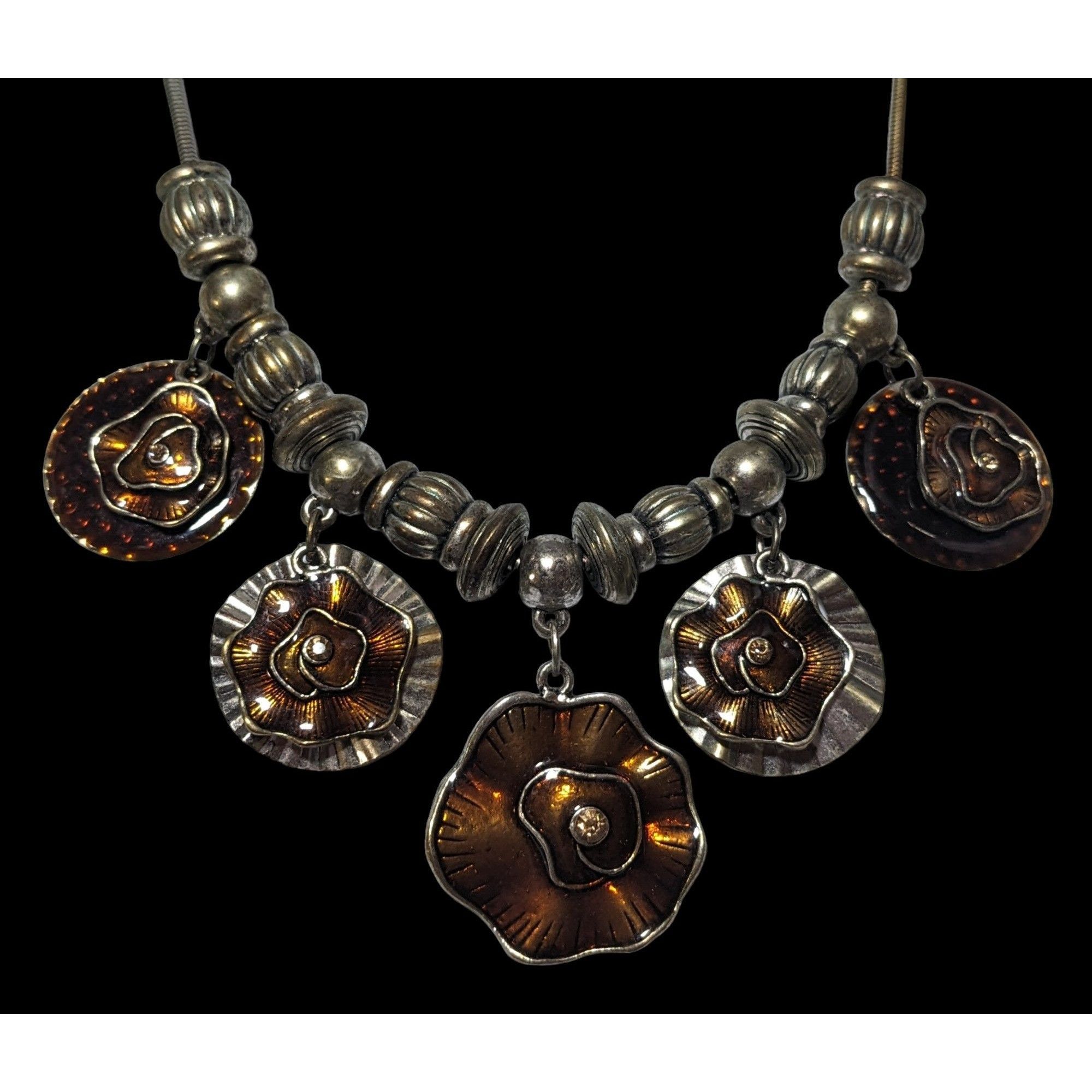 Other Abstract Floral Medallion Statement Necklace Size ONE SIZE - 2 Thumbnail