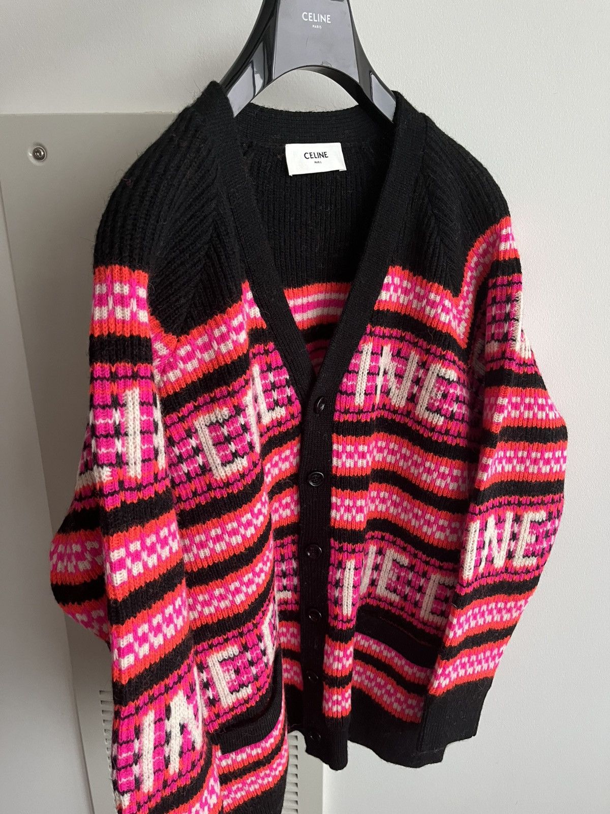 Celine × Hedi Slimane Super Runway Celine Hedi Slimane Logo Cardigan Coat Rare Size US L / EU 52-54 / 3 - 15 Thumbnail