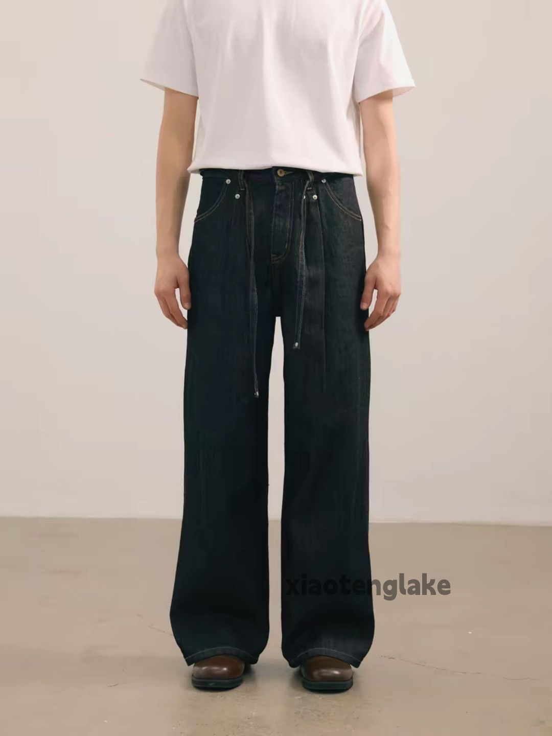 Jean Zx vintage denim wide Leg pleated yuppie punk jeans Size US 30 / EU 46 - 2 Thumbnail