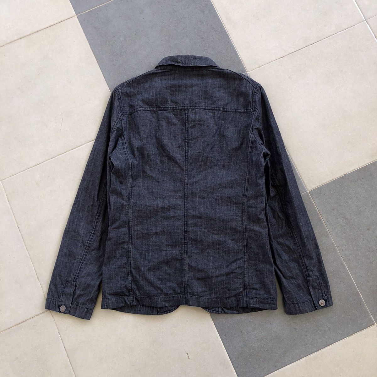 Japanese Brand 291295 HOMME Black Denim Button Jacket Size M / US 6-8 / IT 42-44 - 3 Thumbnail