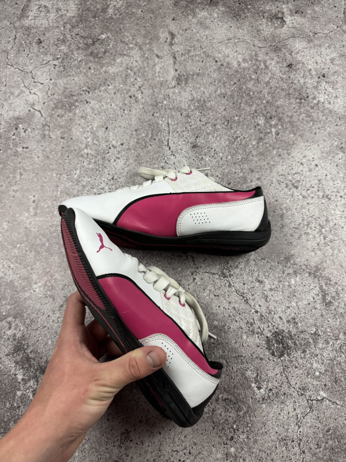 00s Vintage Puma Speedcat Y2K White/Pink Sneakers Japanesse