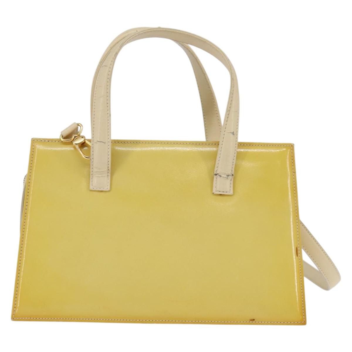 Fendi FENDI Hand Bag Patent Leather Yellow Gold Size ONE SIZE - 3 Thumbnail