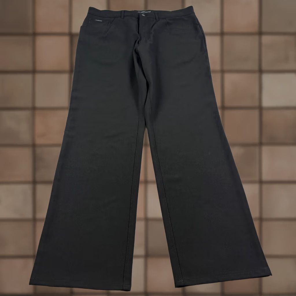 Vintage ALBERTO Pants Mens Size 34 Chino Stretch Black Flat Front 32in Inseam Casual Regular Wool? Polyester Blend, Viscose Size US 34 / EU 50 - 1 Thumbnail